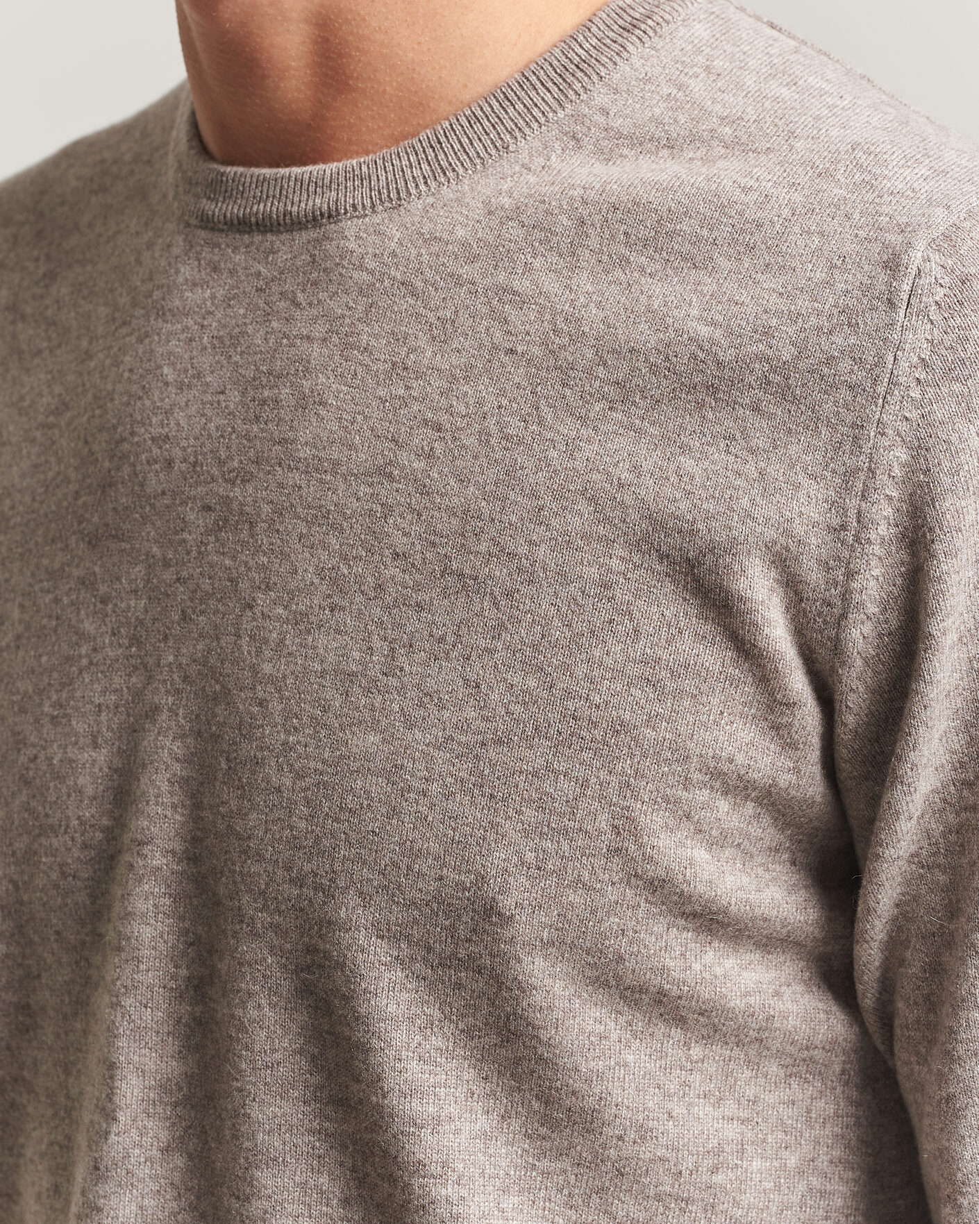 Herren | Pullover | Fedeli | Pure Cashmere Crew Neck Beige Melange