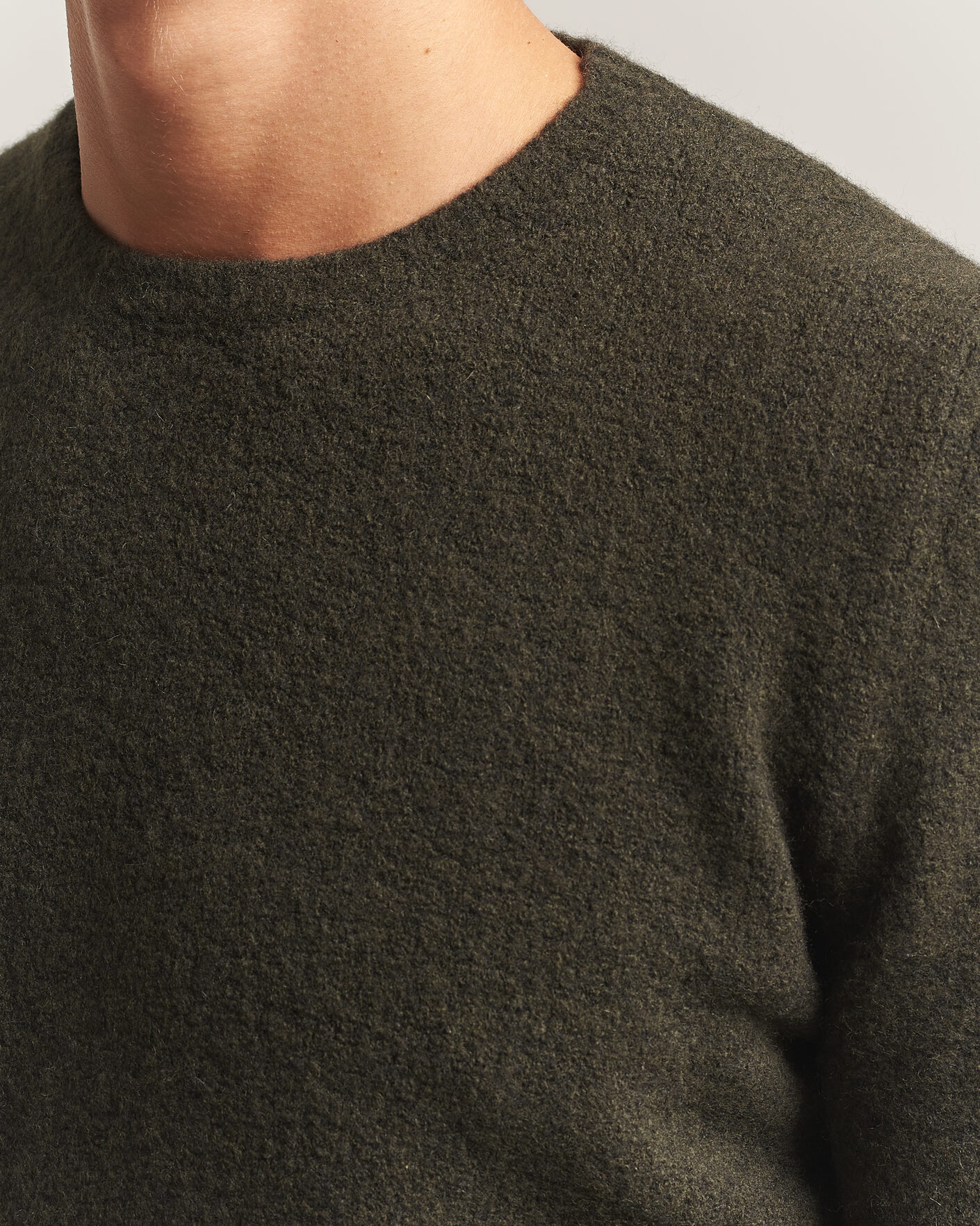 Herren | Pullover | Fedeli | Cashmere Blend Boucle Sweater Forest Green
