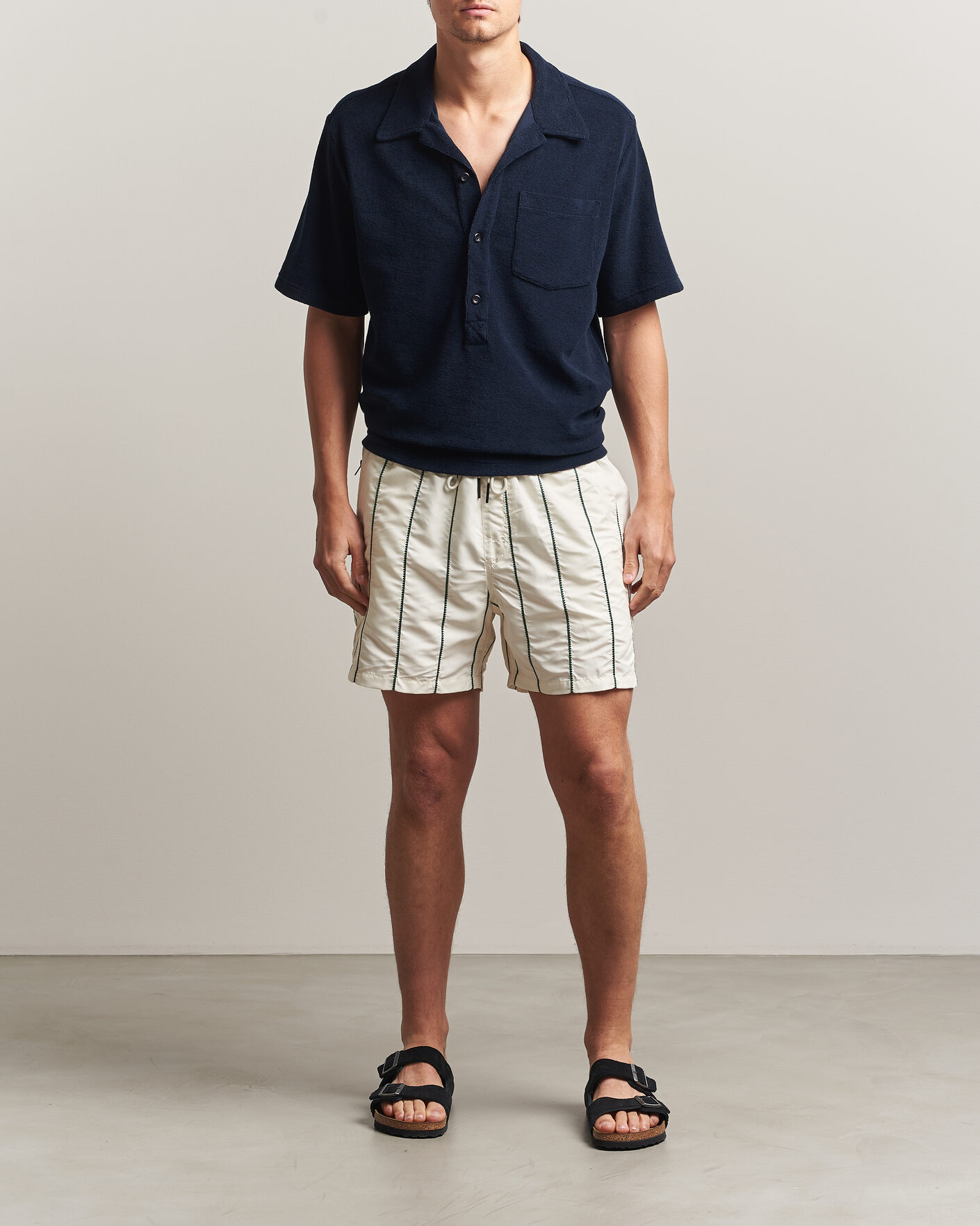 Herren | Badehosen | OAS | Printed Swimshorts White/Green