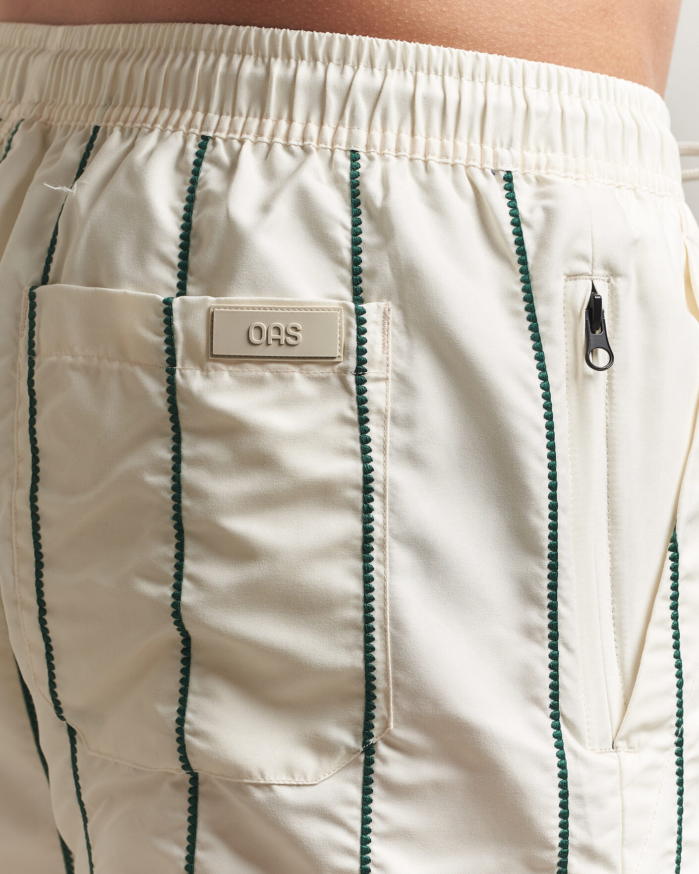Herren | Badehosen | OAS | Printed Swimshorts White/Green