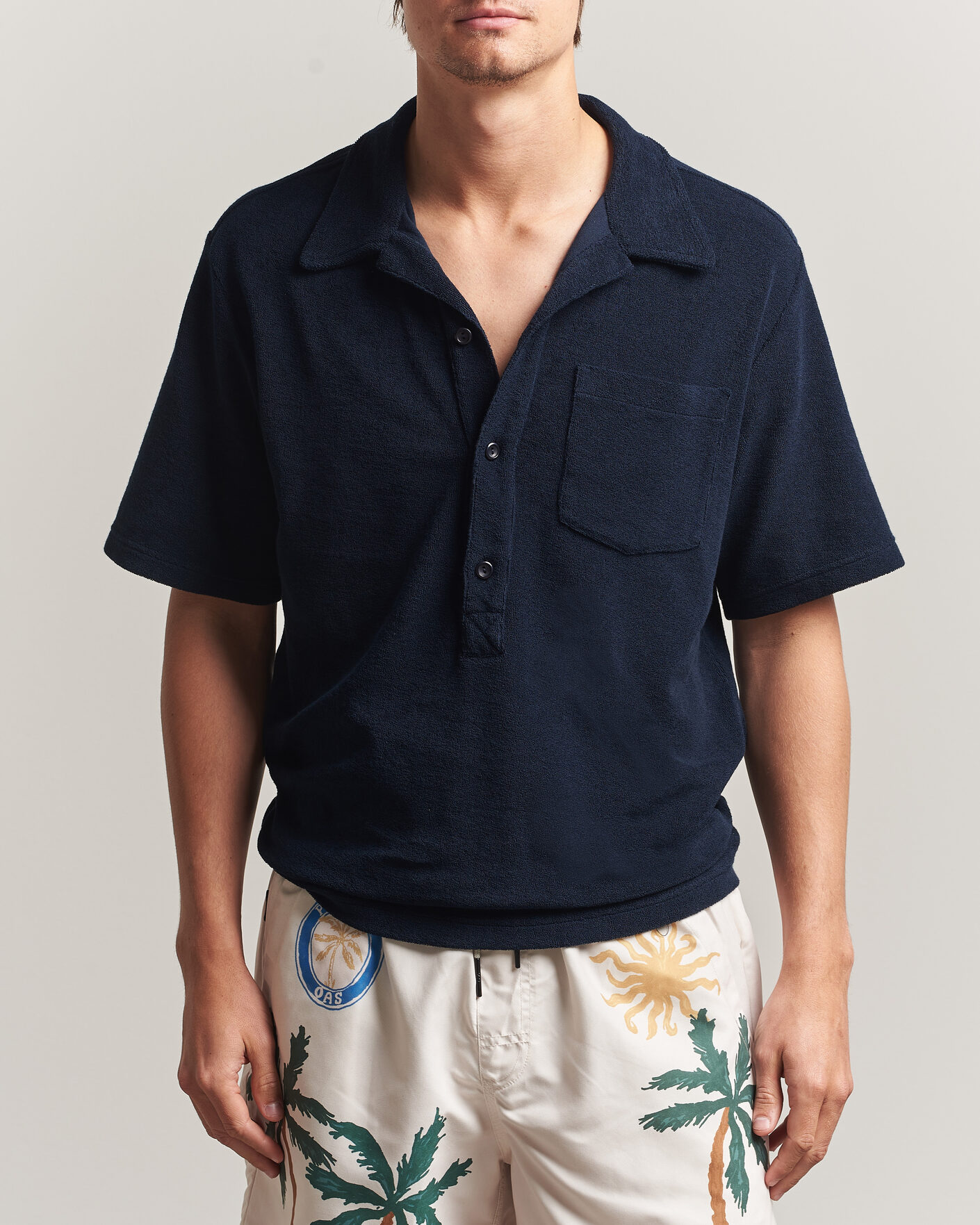 Herren | Poloshirts | OAS | Novo Regular Fit Terry Polo Dark Blue