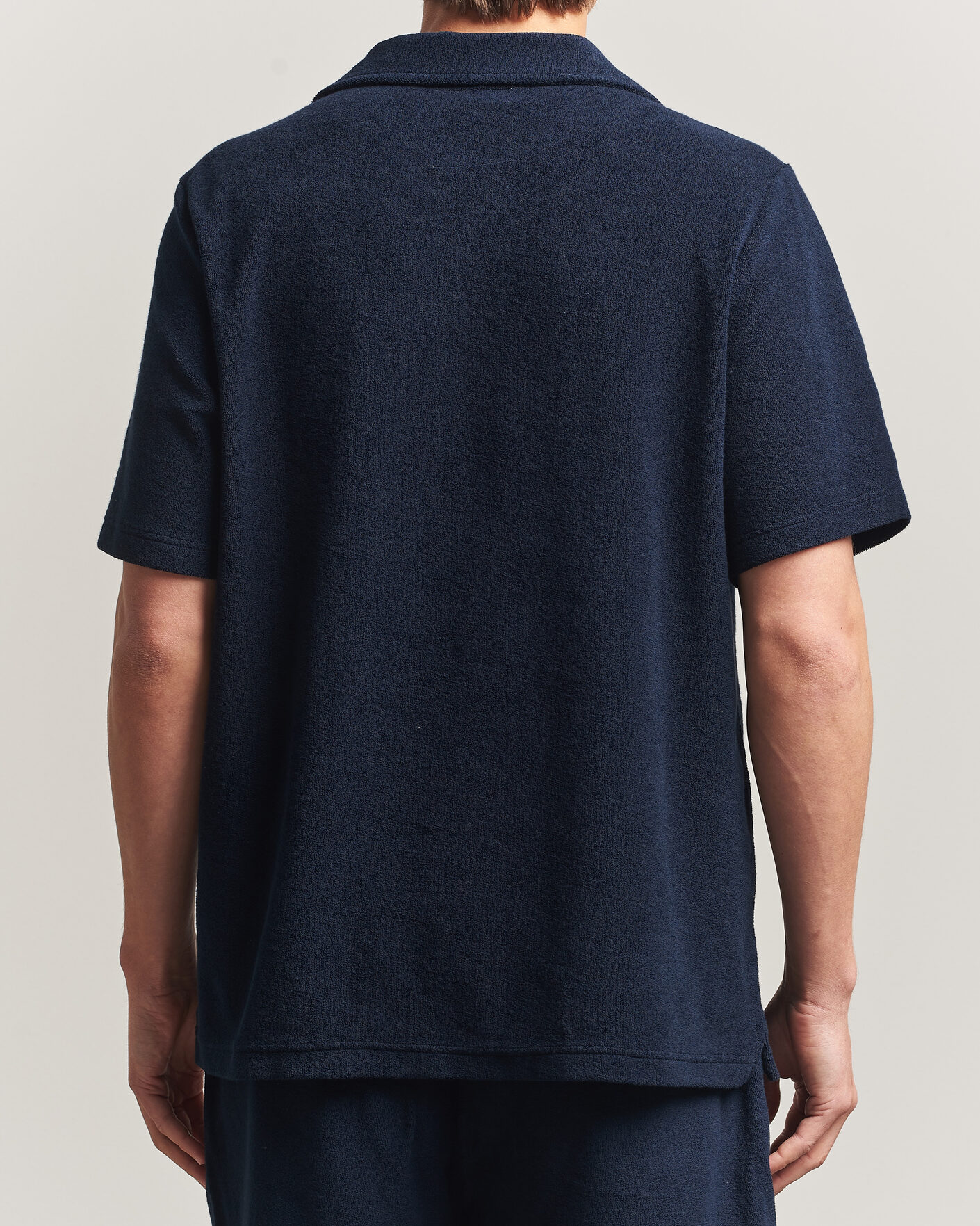 Herren | Poloshirts | OAS | Serif Regular Fit Terry Open Collar Polo Dark Blue