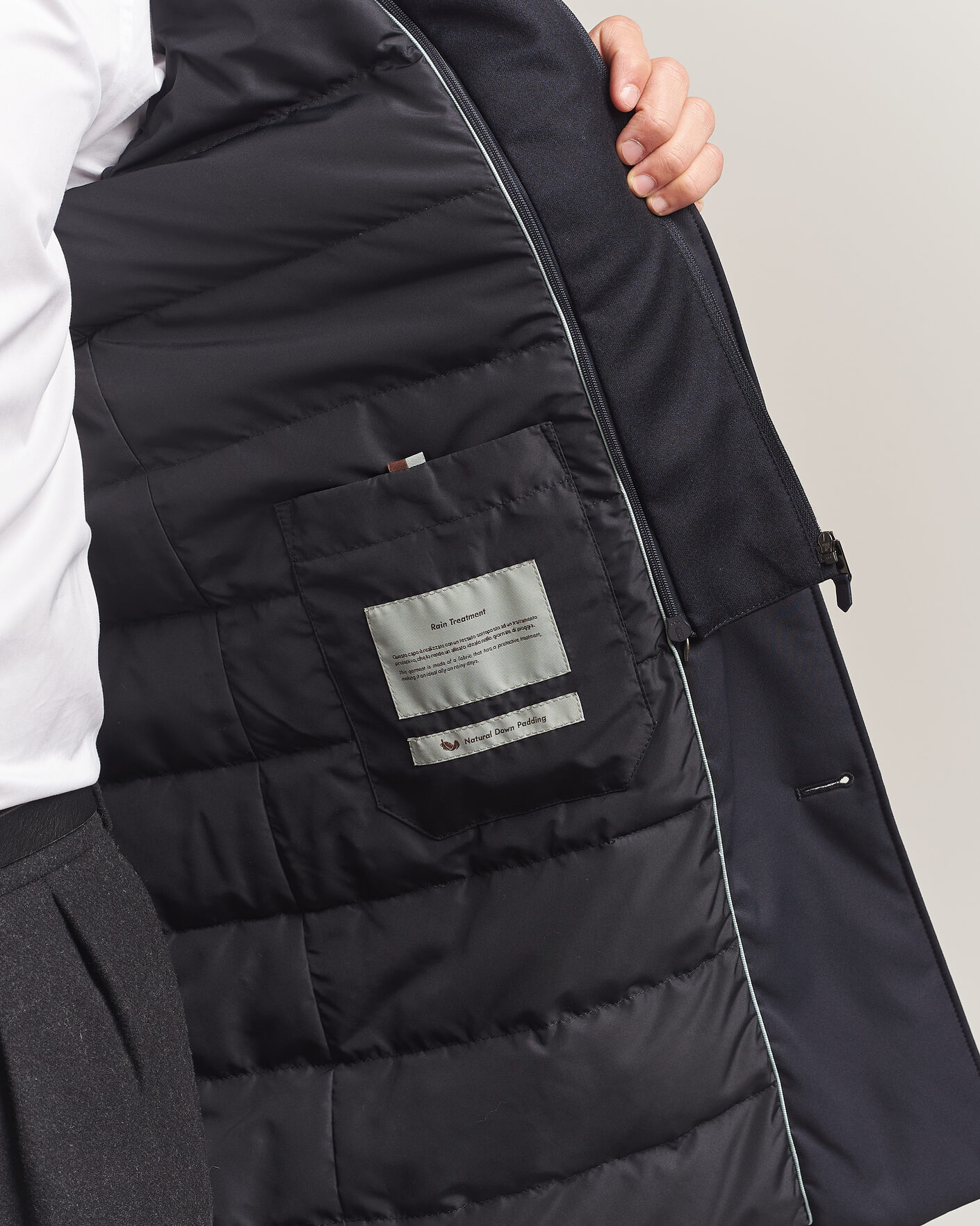 Herren | Jacken | Canali | Zip Liner Down Coat Navy