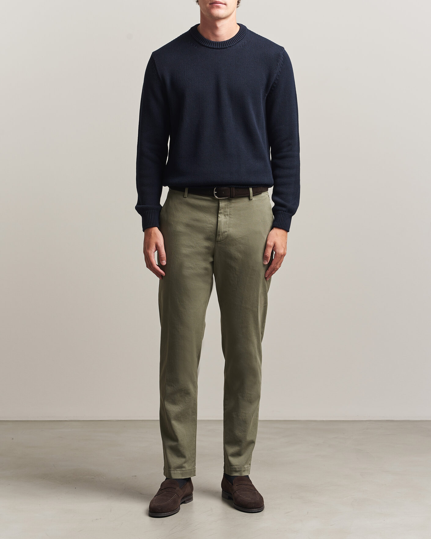 Herren | Hosen | Canali | Cotton Twill Chinos Olive