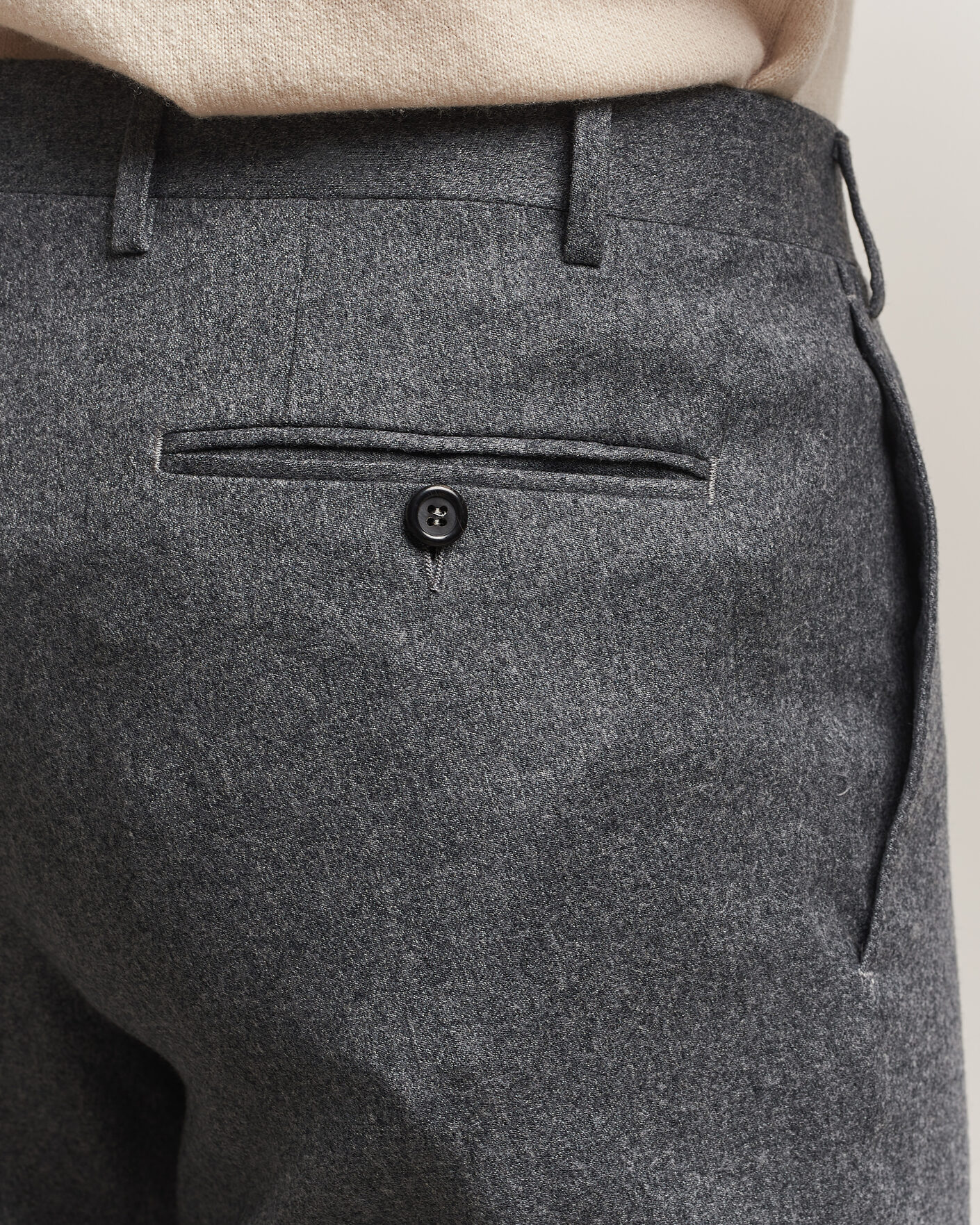 Herren | Hosen | Canali | Slim Fit Flannel Trousers Grey Melange
