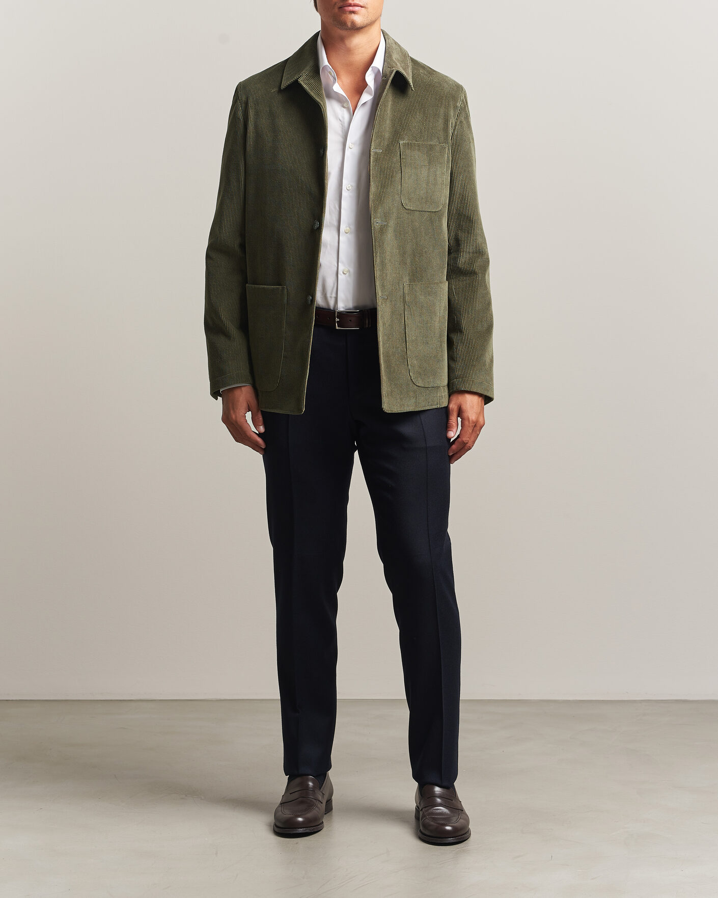 Herren | Hosen | Canali | Slim Fit Flannel Trousers Navy