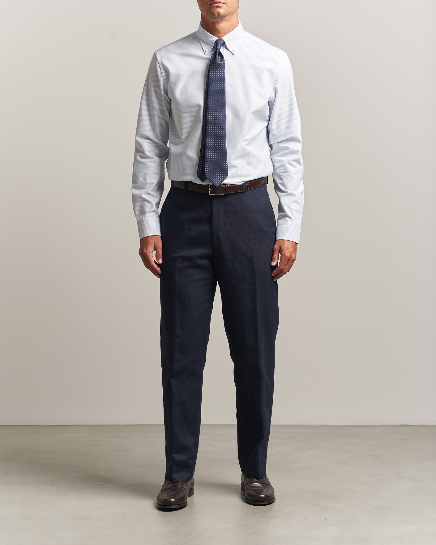 Herren | Hemden | Canali | Oxford Button Down Shirt Light Blue Stripe