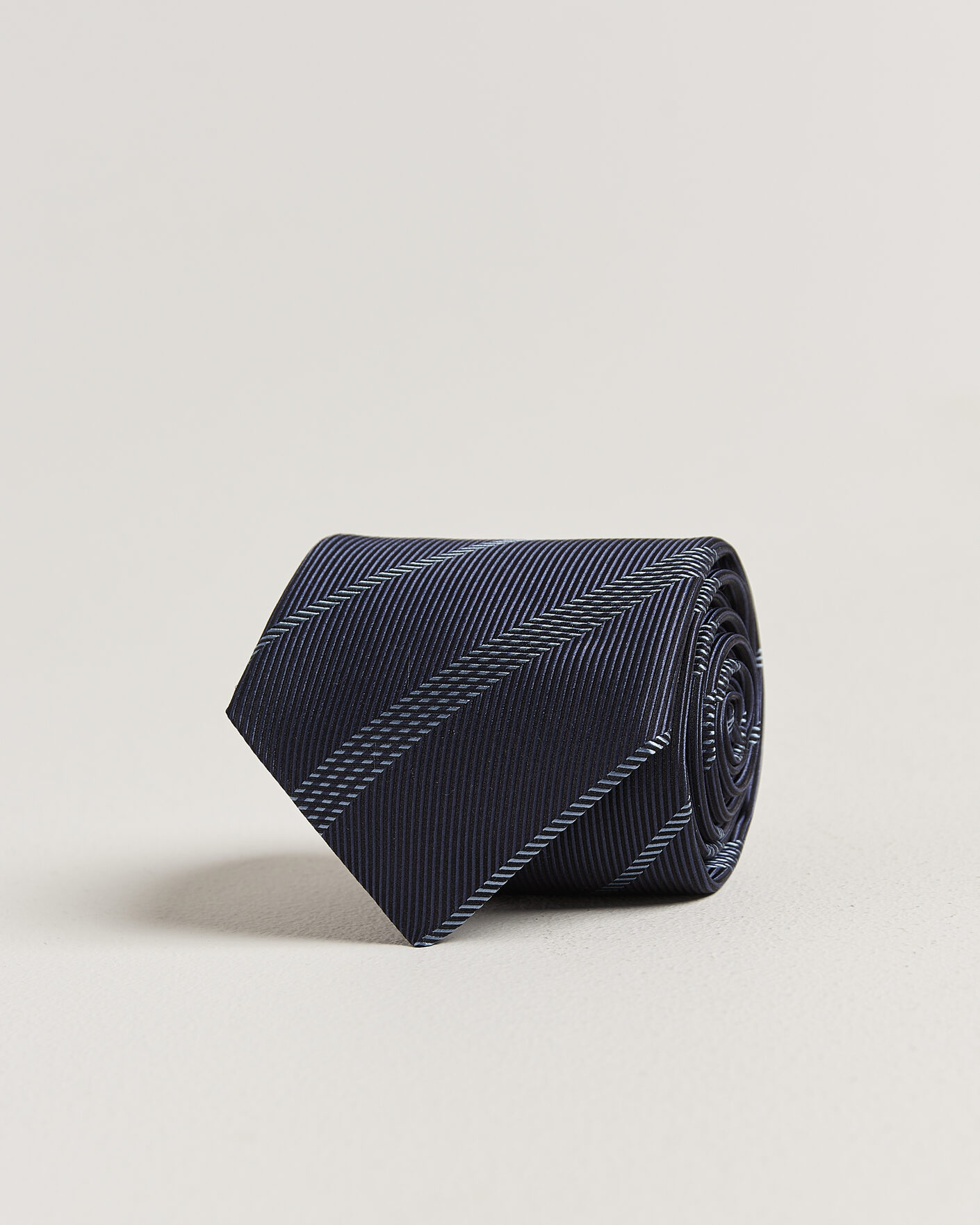 Herren | Krawatten | Canali | Regimental Stripe Silk Tie Navy