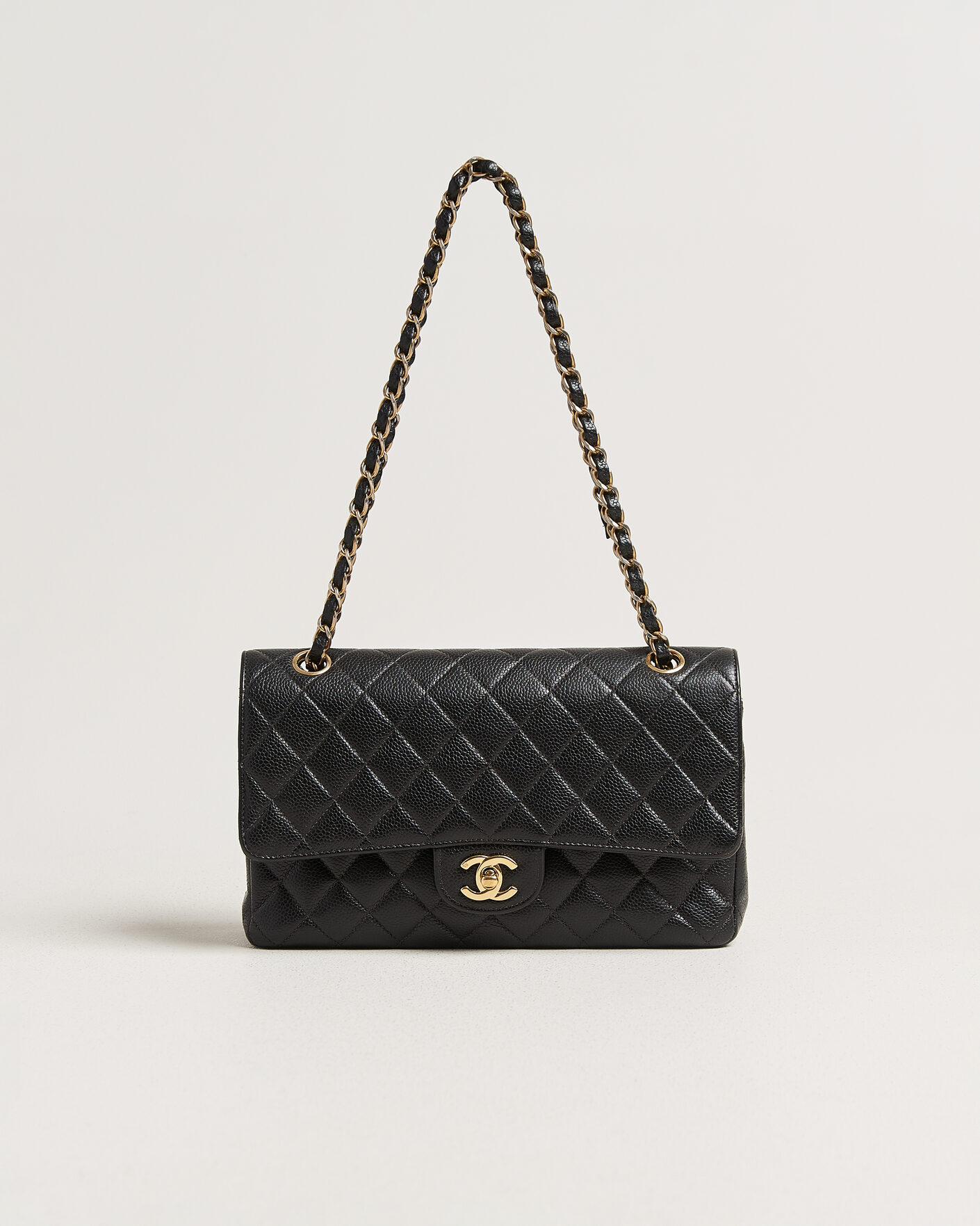 Herren | Pre-Owned & Vintage Bags | Chanel Pre-Owned | Classic Medium Double Flap Bag Caviar Leather Black