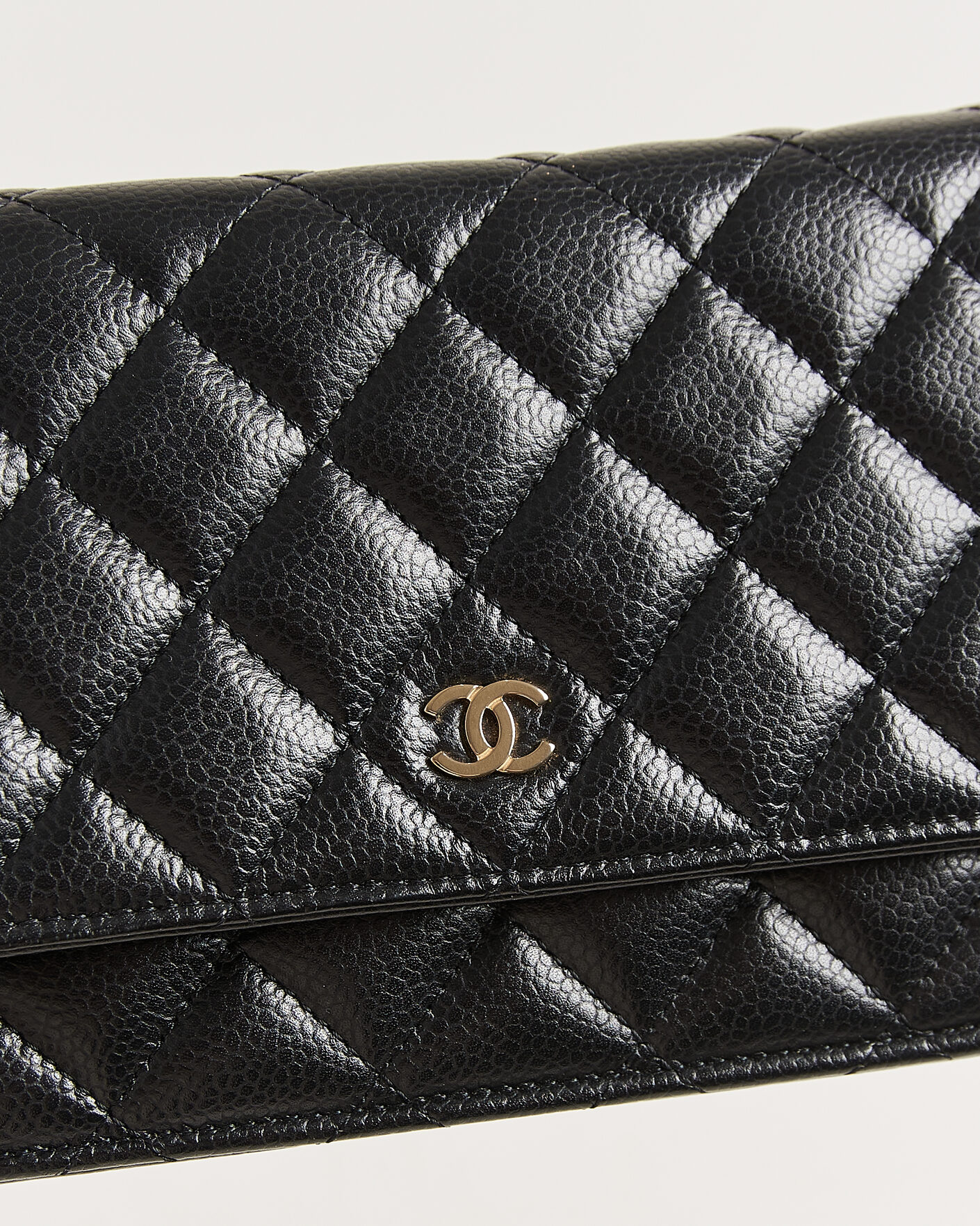 Herren | Pre-Owned & Vintage Bags | Chanel Pre-Owned | Wallet On Chain Caviar Leather Black