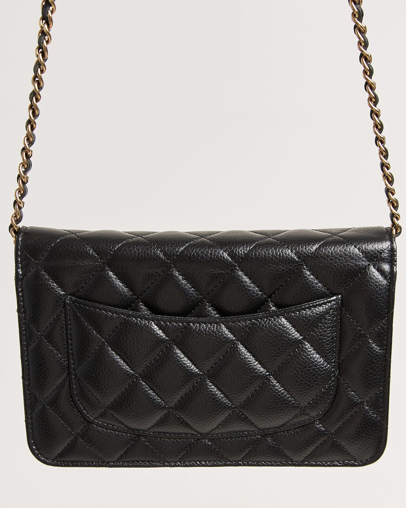Herren | Pre-Owned & Vintage Bags | Chanel Pre-Owned | Wallet On Chain Caviar Leather Black