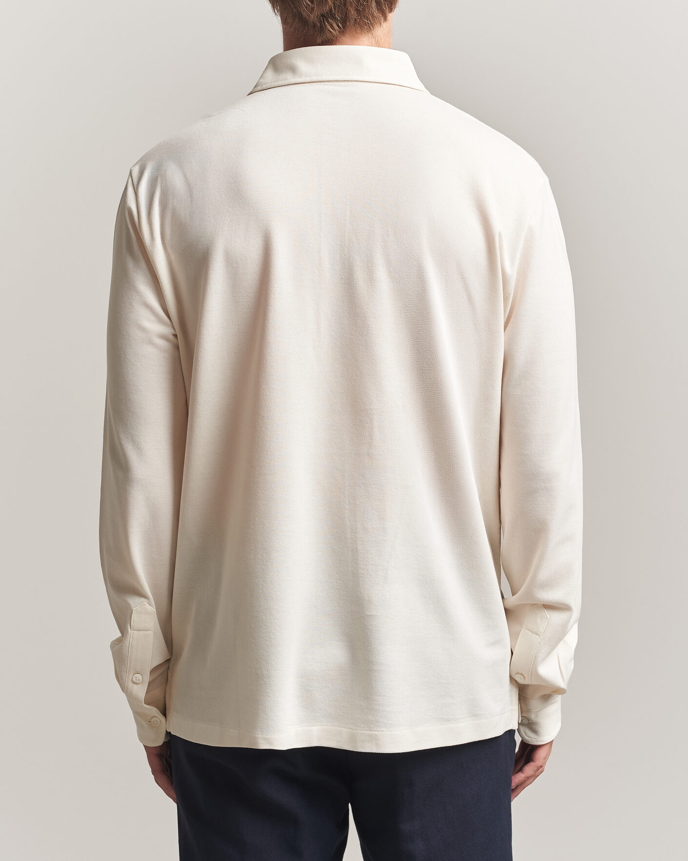 Herren | Poloshirts | Ralph Lauren Purple Label | Long Sleeve Washed Polo Classic Cream