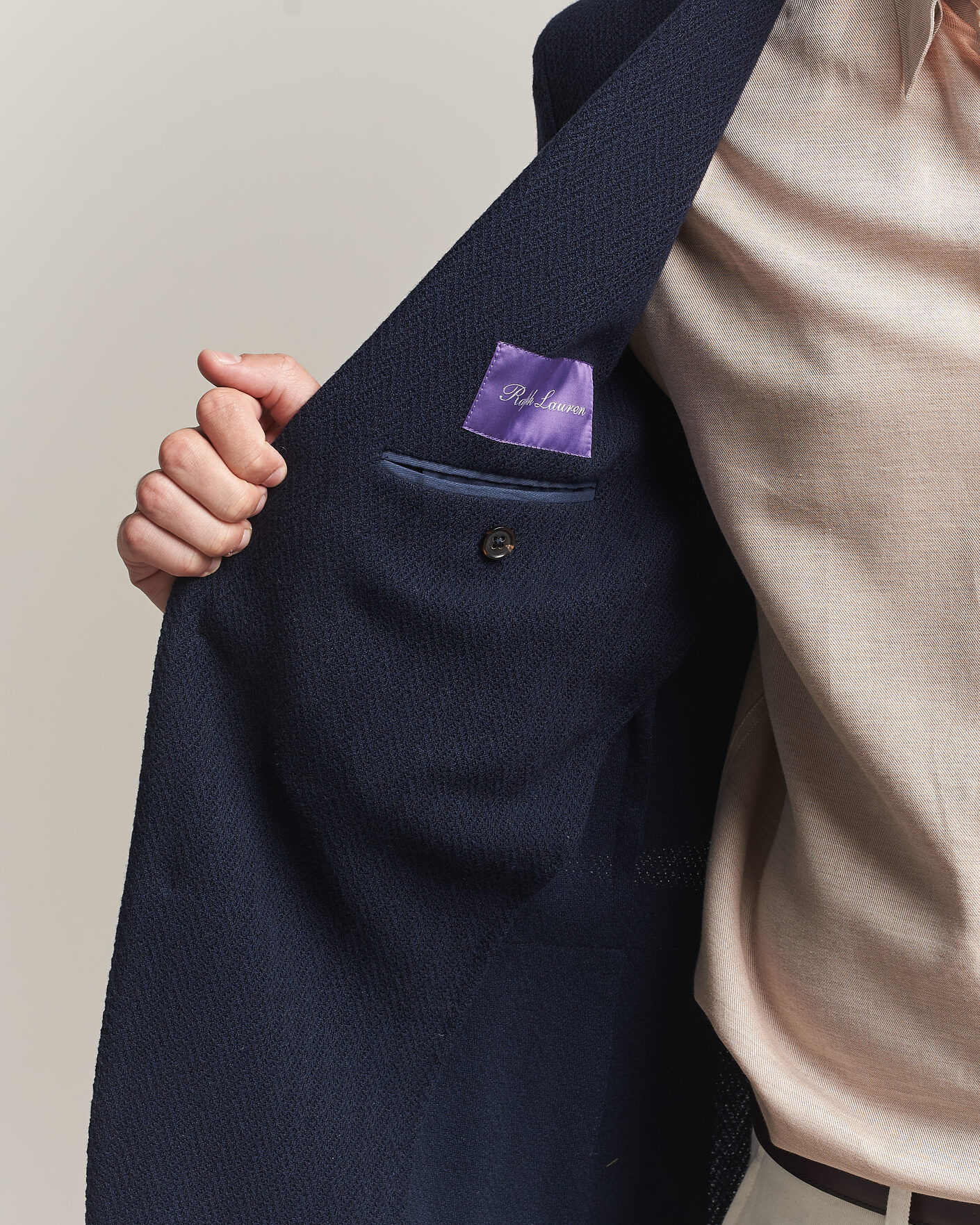 Herren | Sakkos | Ralph Lauren Purple Label | Cashmere/Silk Herringbone Blazer Navy