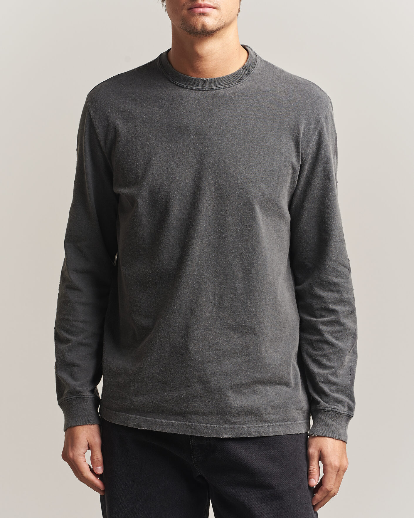 Herren | Pullover | Golden Goose | Long Sleeve Garment Dyed T-Shirt Anthracite