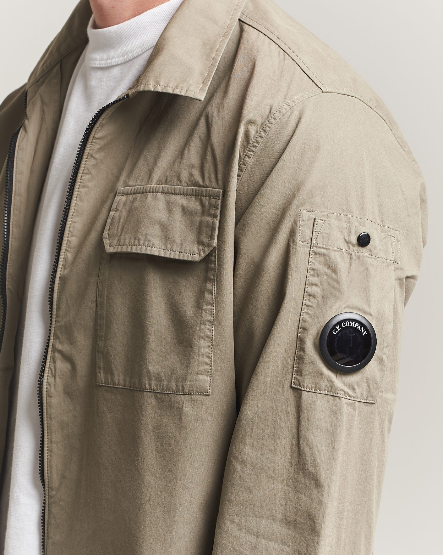 Herren | Hemden | C.P. Company | Organic Cotton Gabardine Zip Overshirt Grey