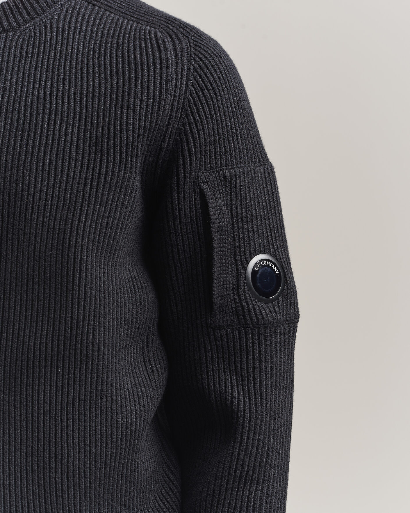 Herren | Pullover | C.P. Company | Full Rib Knitted Cotton Crew Neck Black