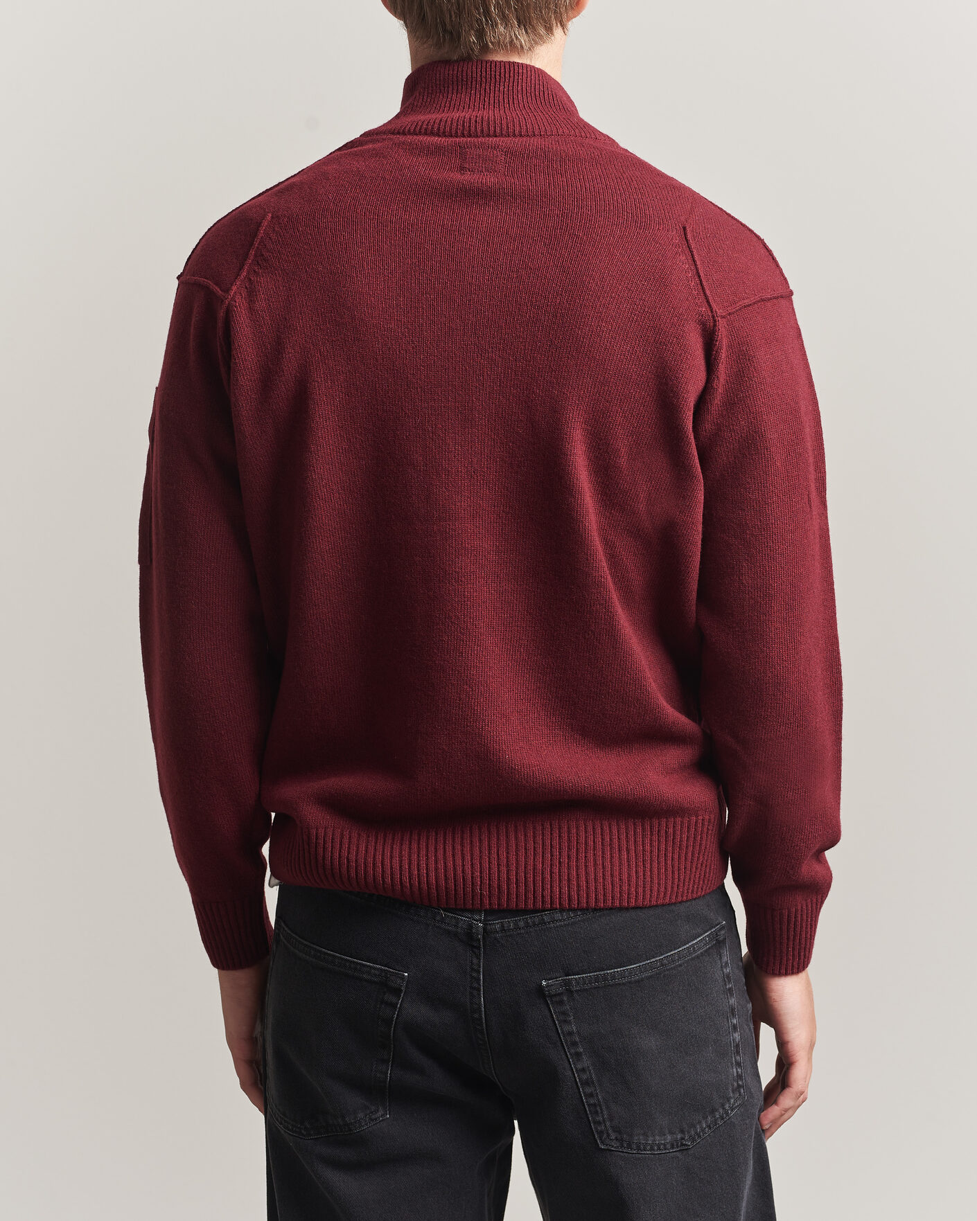 Herren | Pullover | C.P. Company | Knitted Lambswool Half-Zip Burgundy