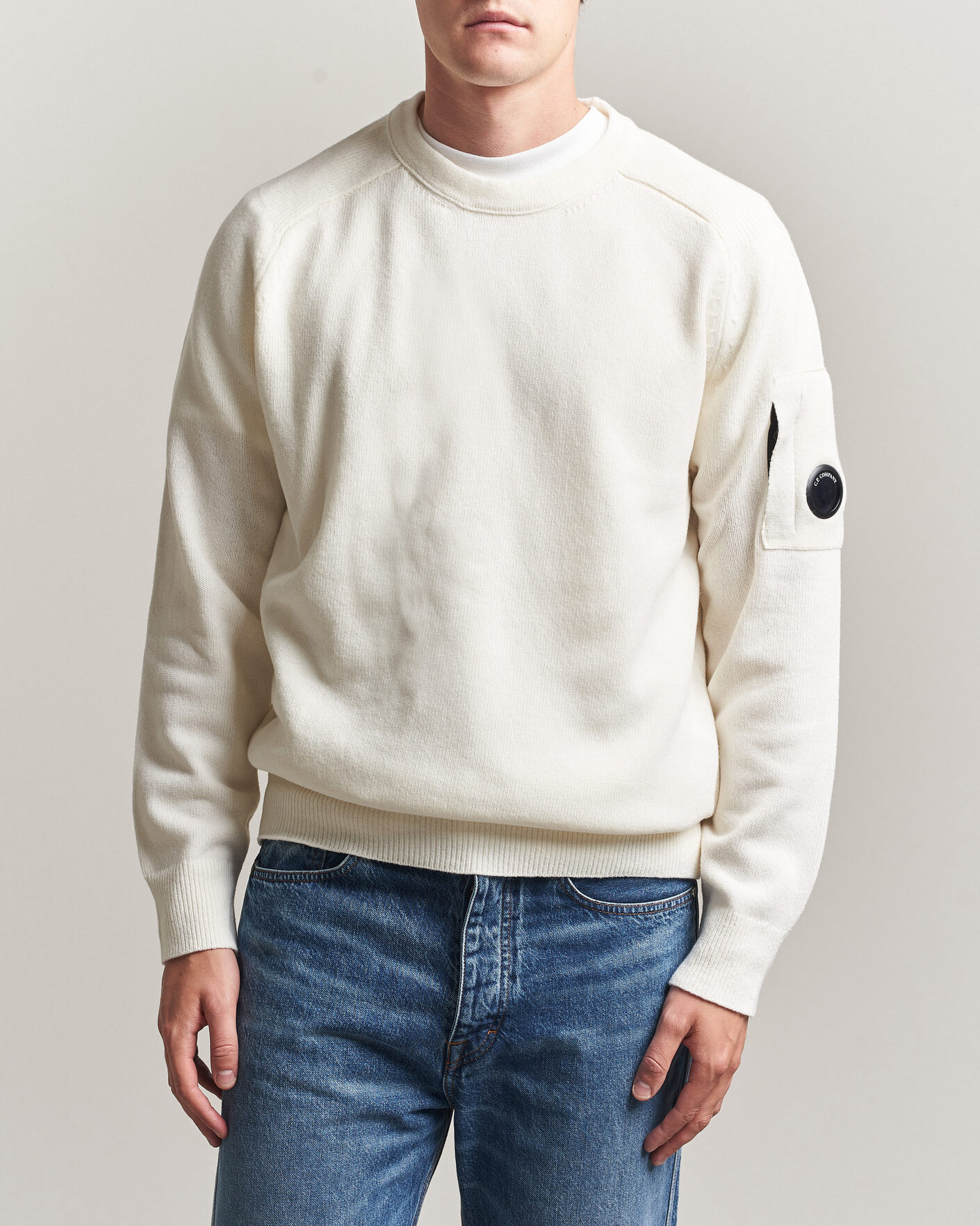 Herren | Pullover | C.P. Company | Knitted Lambswool Crew Neck White