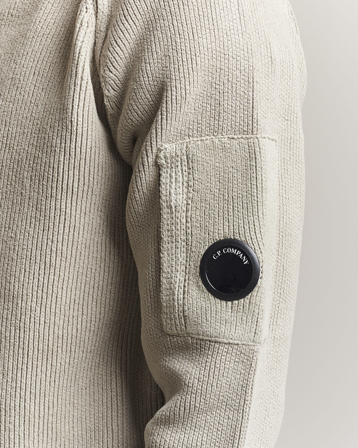 Herren | Pullover | C.P. Company | Cotton Chenille Polo Collar Light Grey