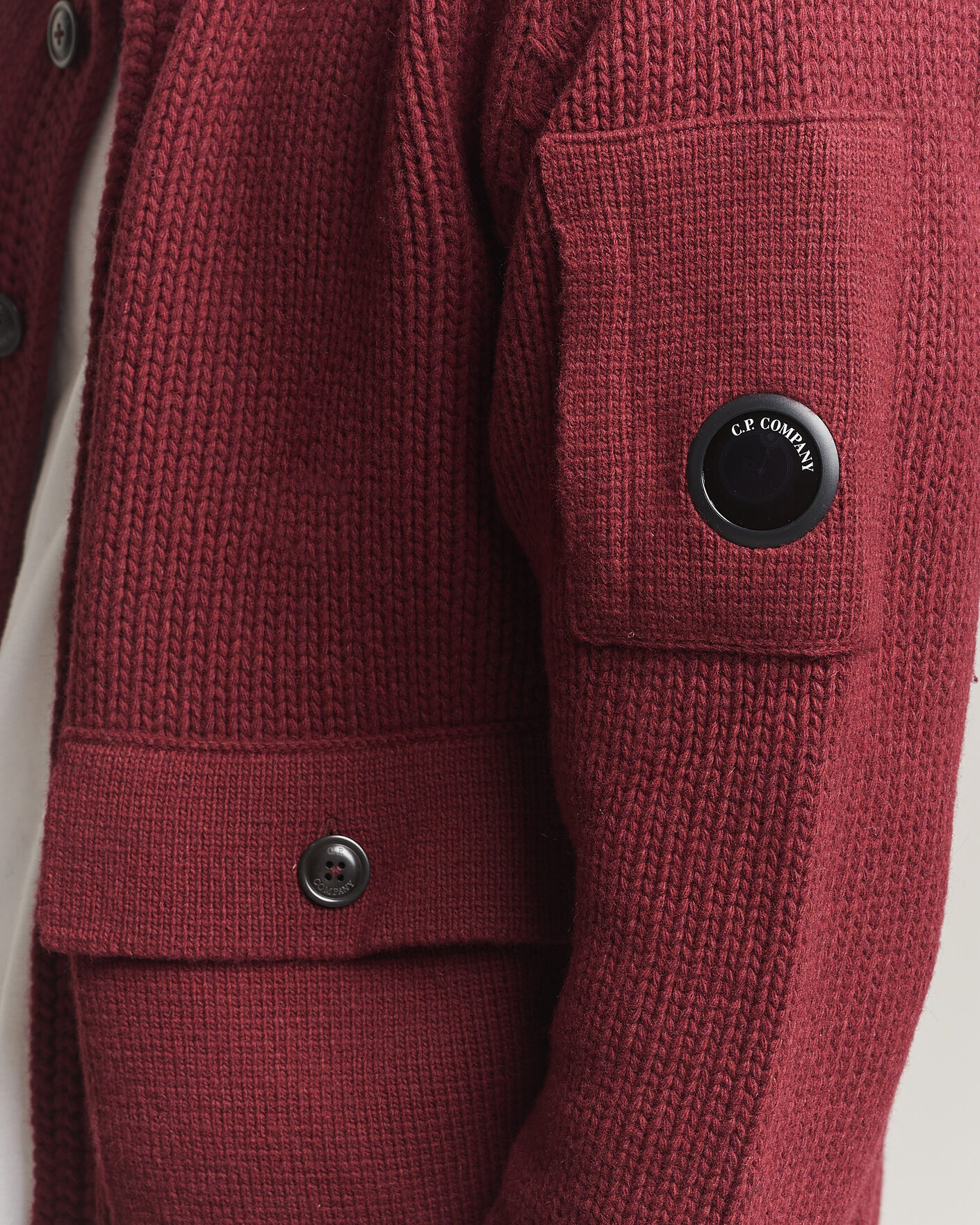 Herren | Pullover | C.P. Company | Heavy Lambswool Cardigan Burgundy