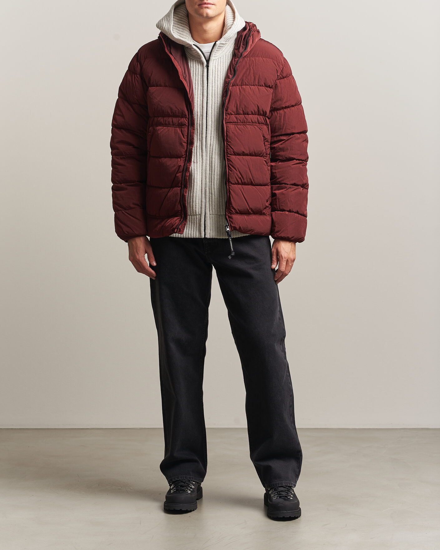 Herren | Jacken | C.P. Company | Chrome-R Goggle Down Jacket Burgundy