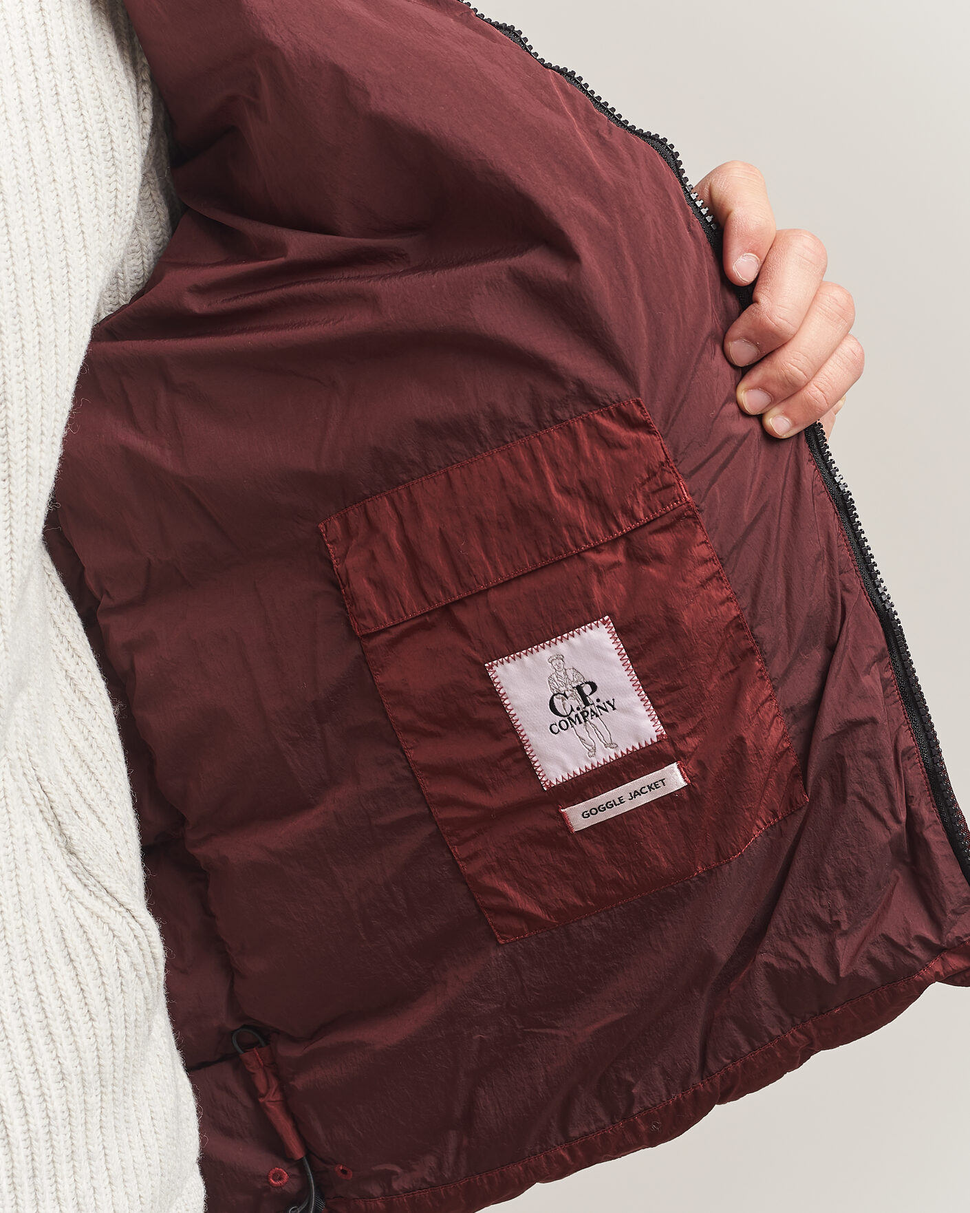 Herren | Jacken | C.P. Company | Chrome-R Goggle Down Jacket Burgundy