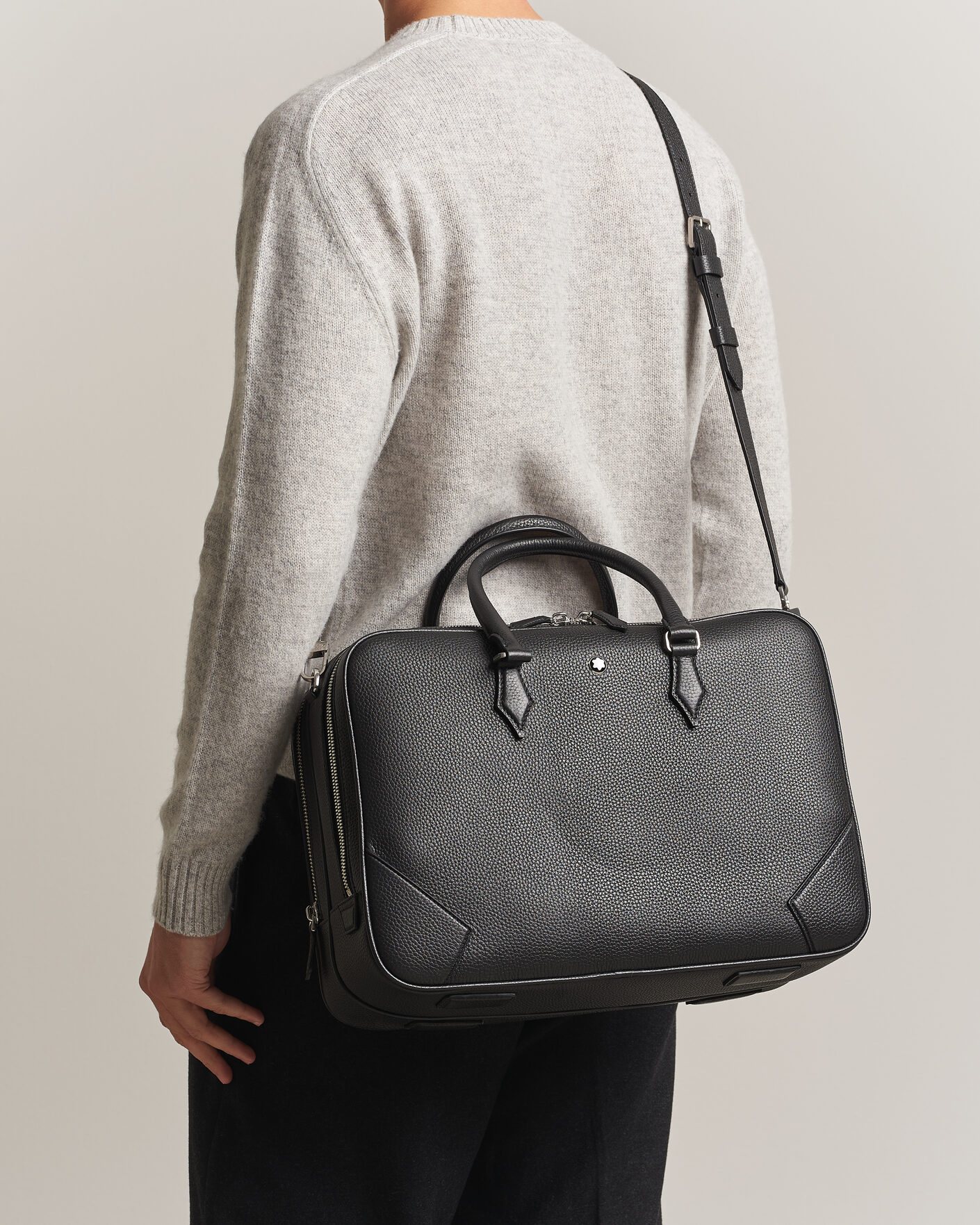 Herren | Taschen | Montblanc | Large Briefcase Grain Leather Black