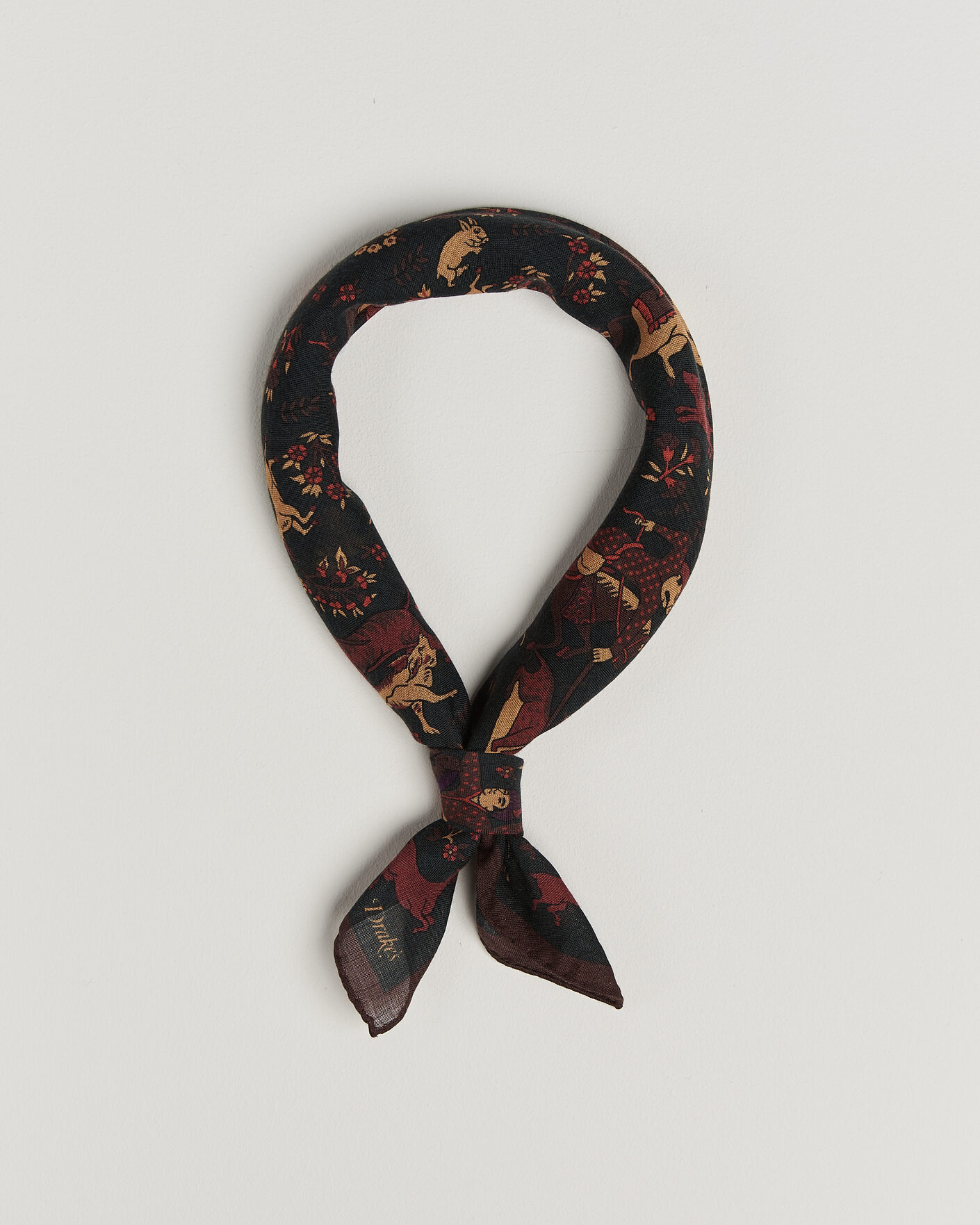 Herren | Tücher | Drake's | Moghul Wool/Silk Bandana Green