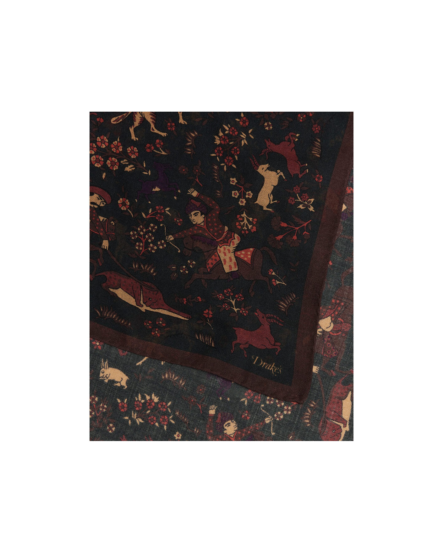 Herren | Tücher | Drake's | Moghul Wool/Silk Bandana Green
