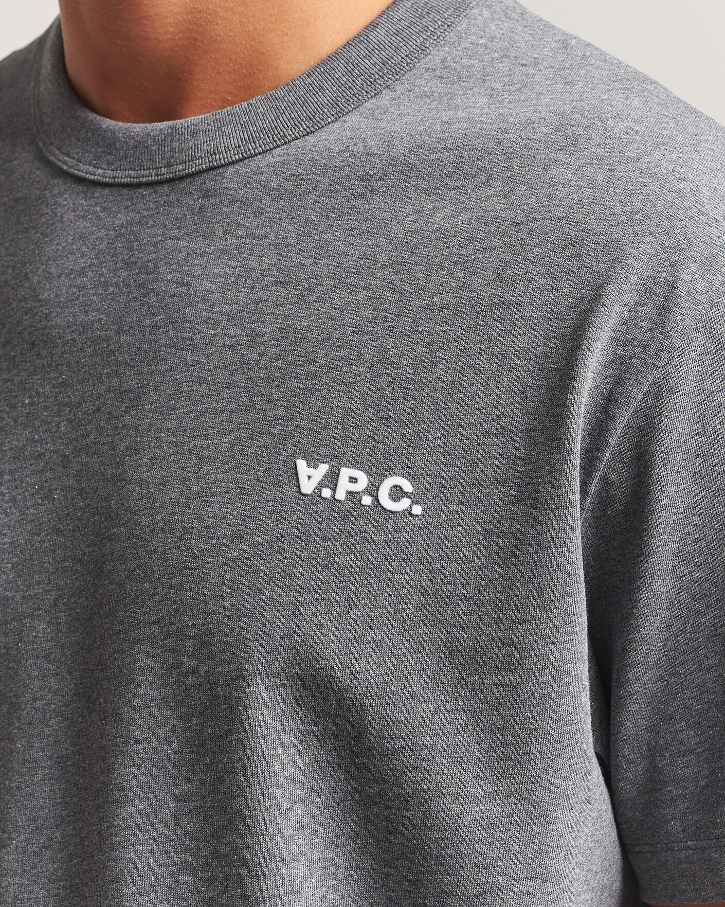 Herren | T-Shirts | A.P.C. | Boxy Fit Petit VPC T-Shirt Heathered Anthracite