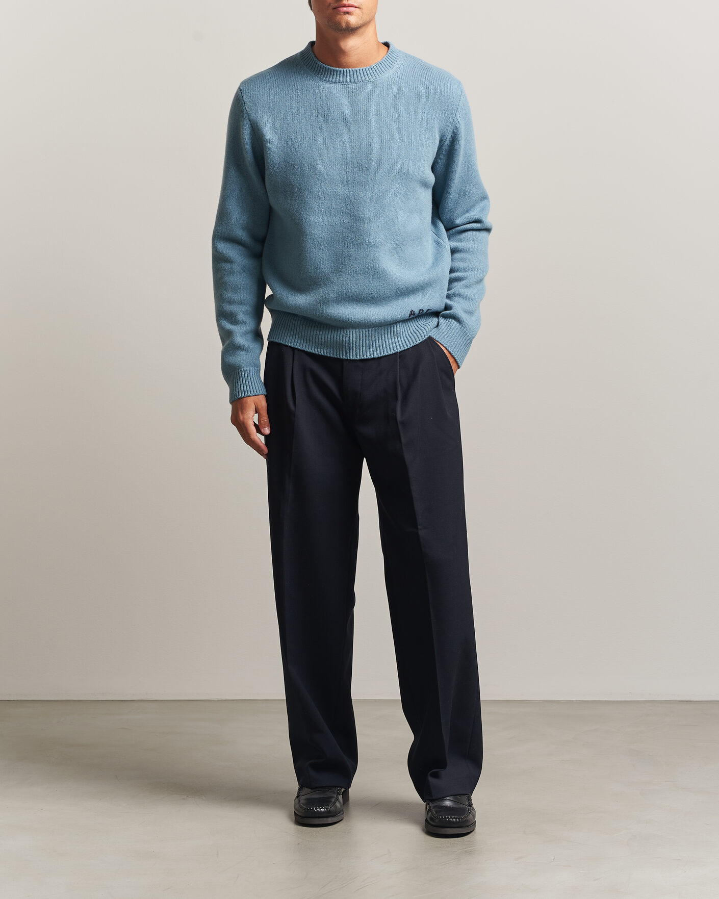 Herren | Pullover | A.P.C. | Edmond Wool Knitted Sweater Light Blue Melange