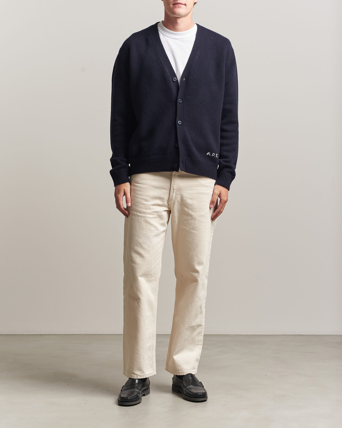 Herren | Pullover | A.P.C. | Kevin Wool Knitted Cardigan Dark Navy