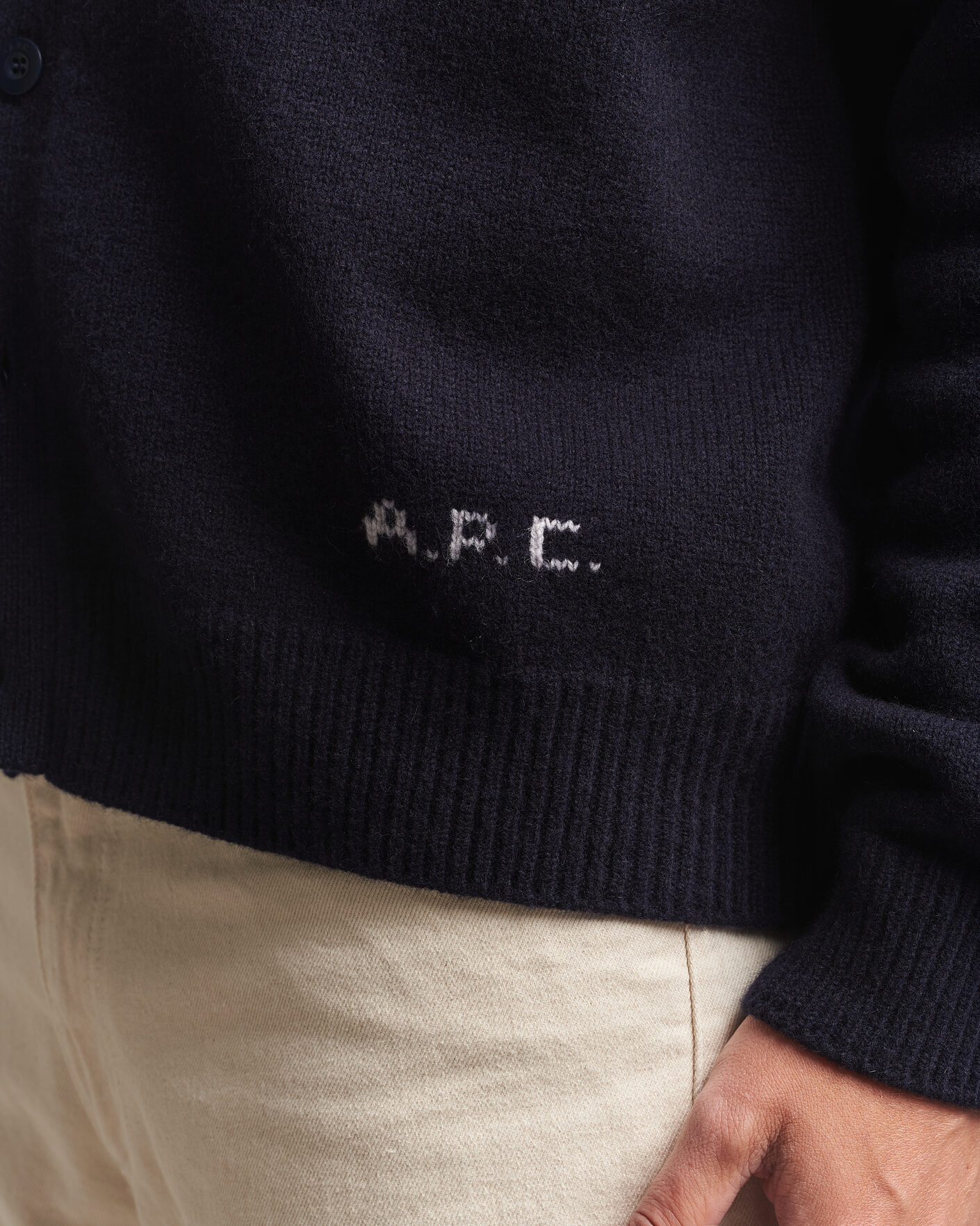 Herren | Pullover | A.P.C. | Kevin Wool Knitted Cardigan Dark Navy