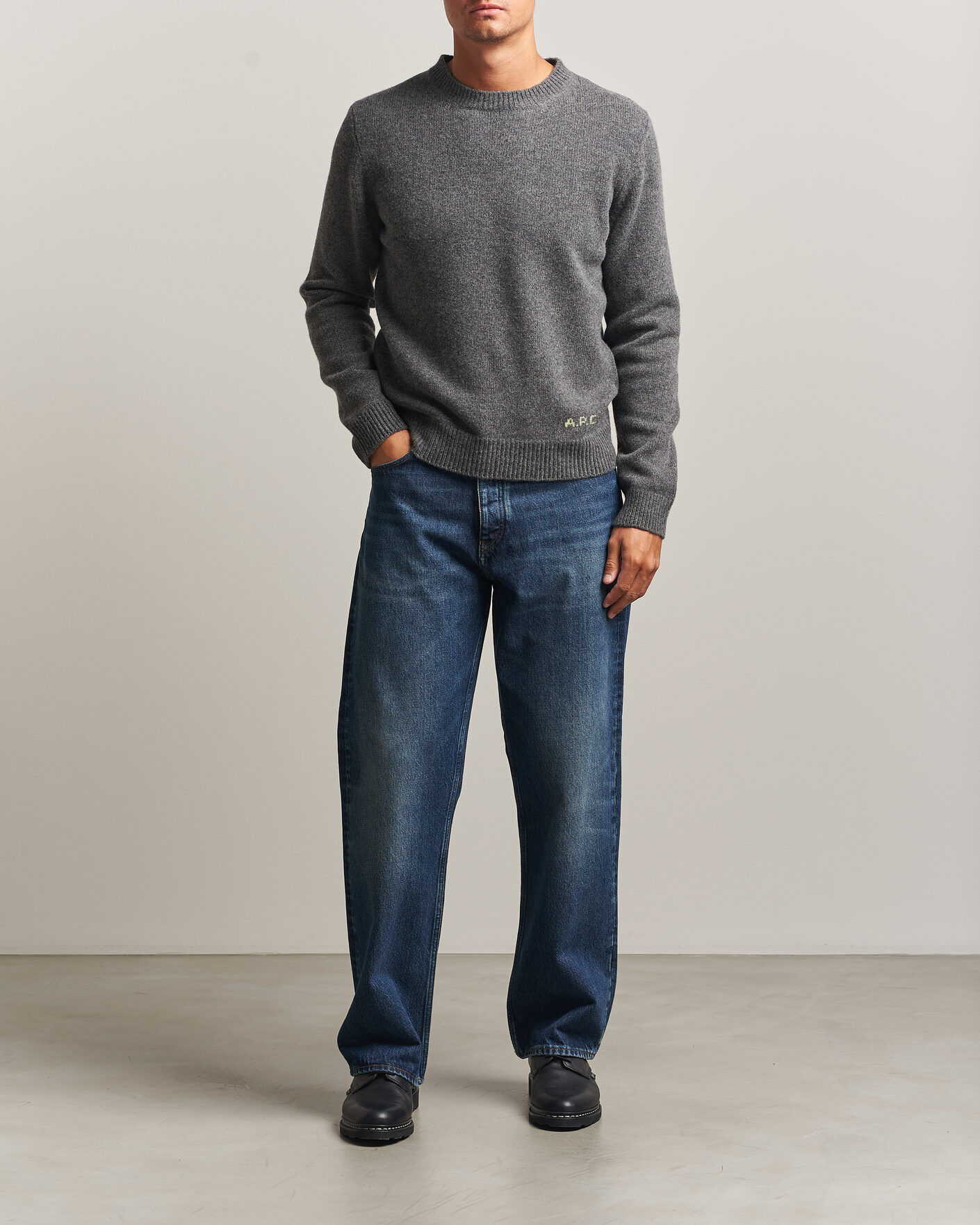 Herren | Pullover | A.P.C. | Edmond Wool Knitted Sweater Anthracite Melange