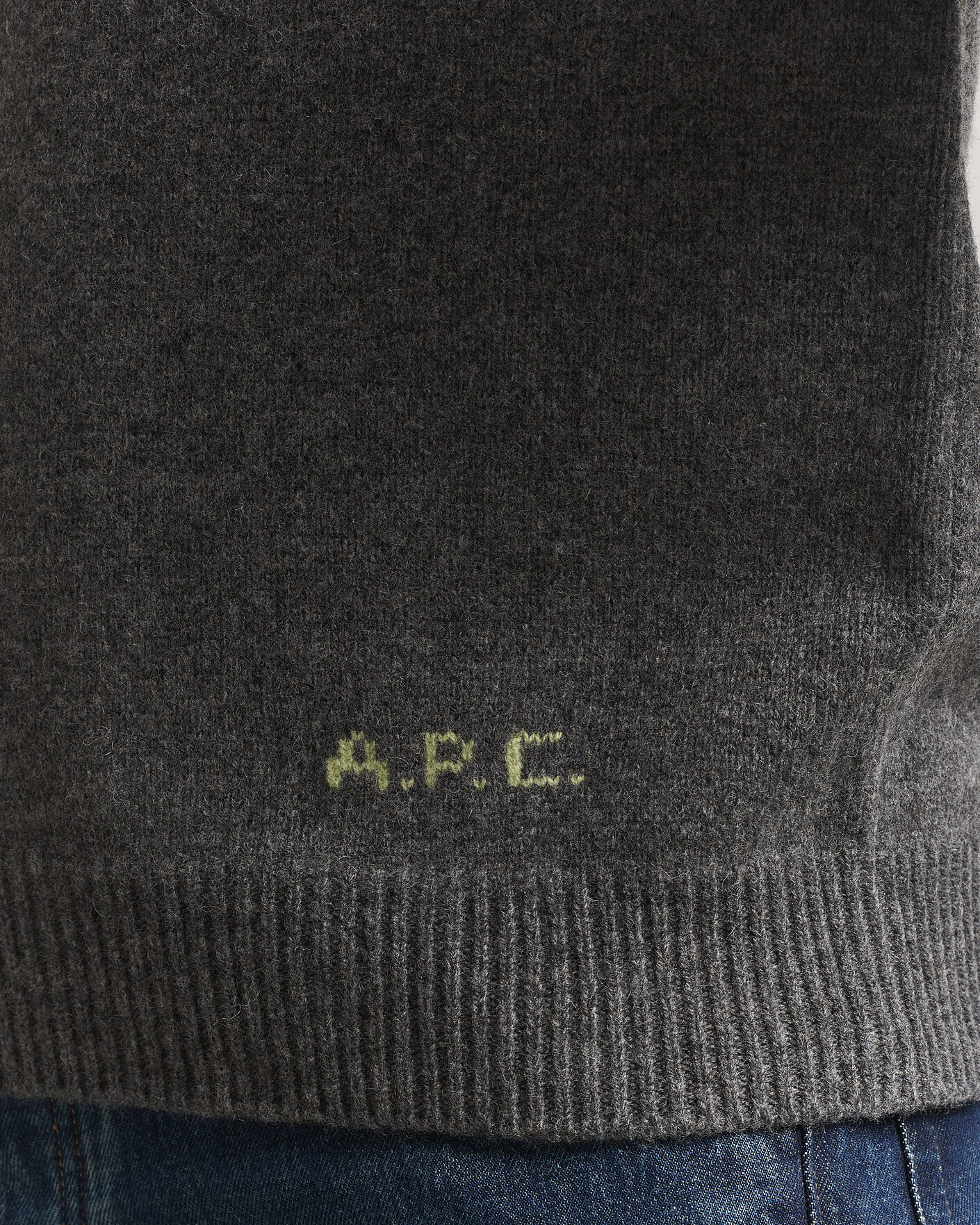 Herren | Pullover | A.P.C. | Edmond Wool Knitted Sweater Anthracite Melange