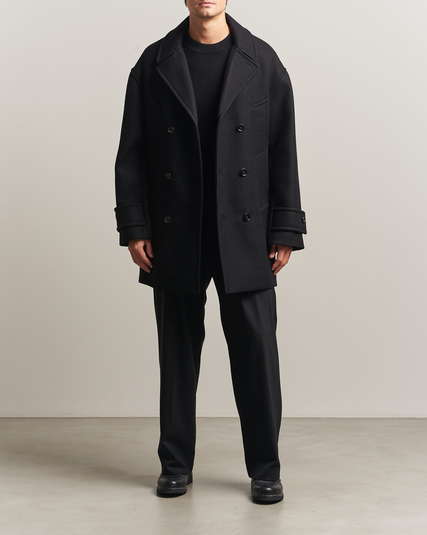 Herren | Jacken | AMI | Wool Peacoat Black