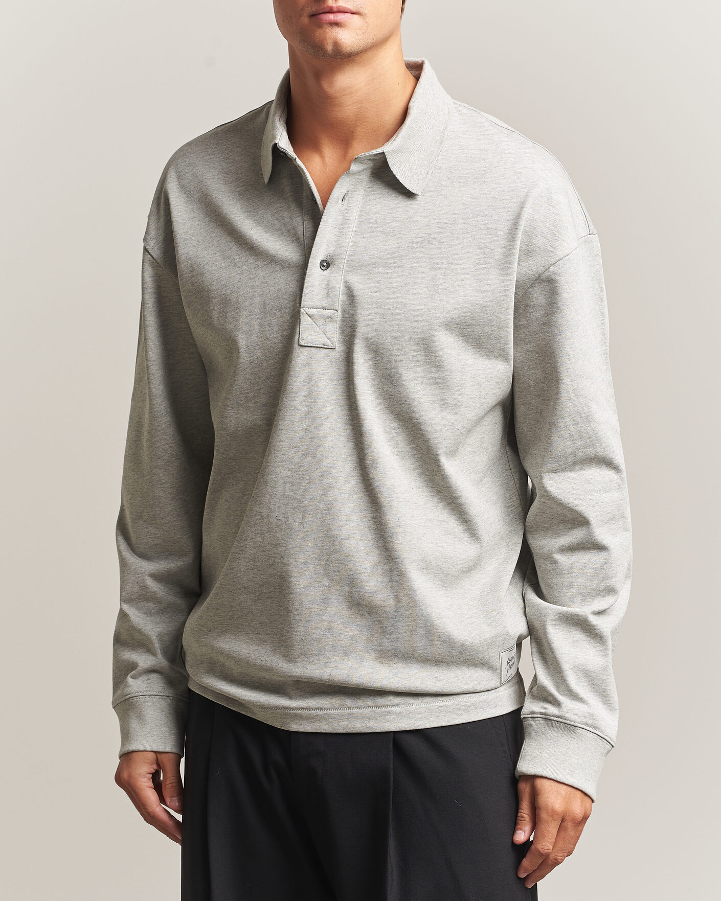 Herren | Pullover | AMI | Heritage Logo Rugger Light Grey Melange