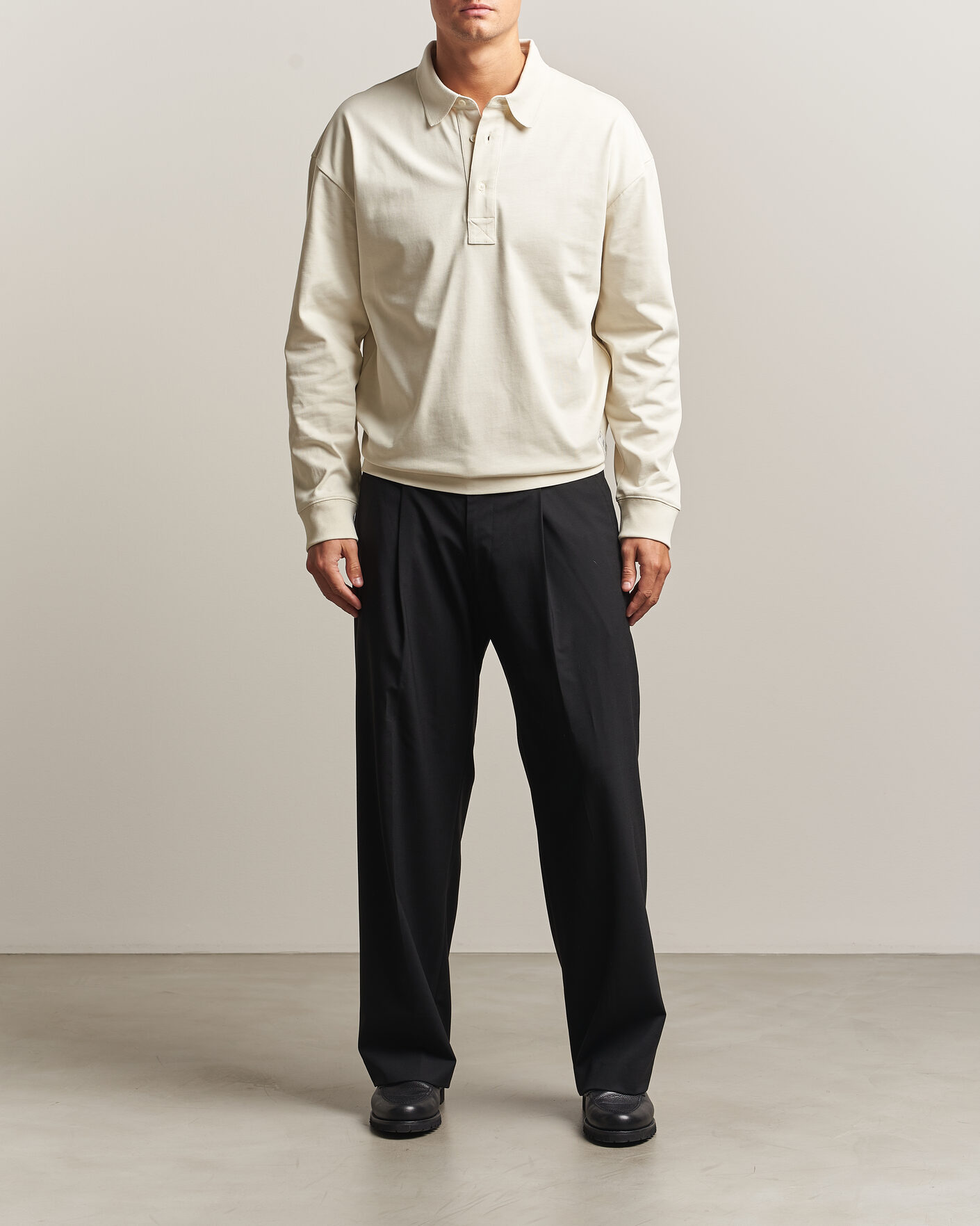 Herren | Pullover | AMI | Heritage Logo Rugger Ivory