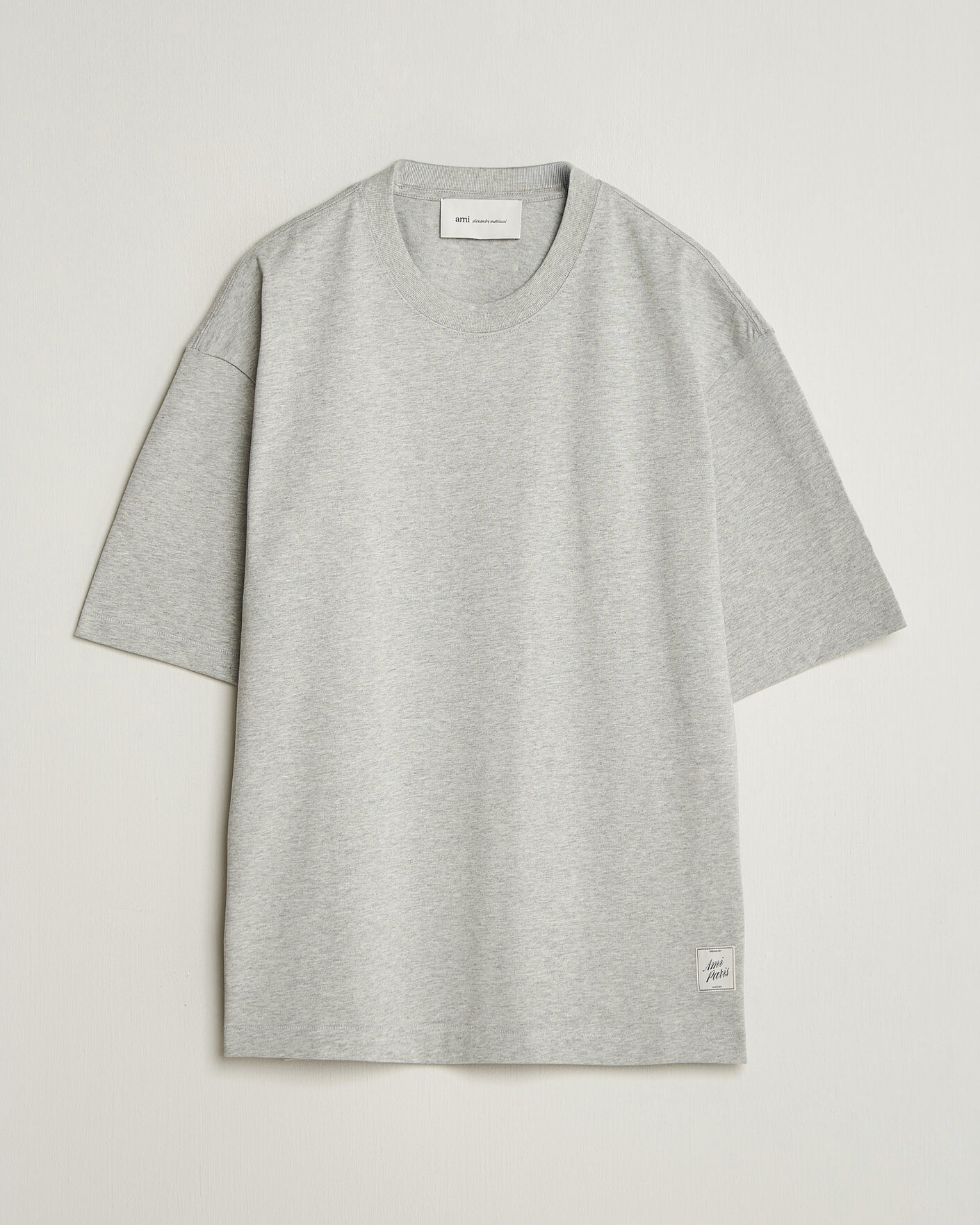 Herren | T-Shirts | AMI | Heritage Logo T-Shirt Light Grey Melange