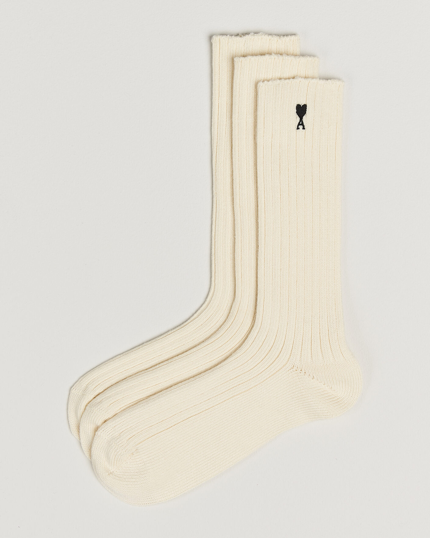 Herren | Unterwäsche | AMI | 3-Pack Heart Logo Cotton Socks Ivory