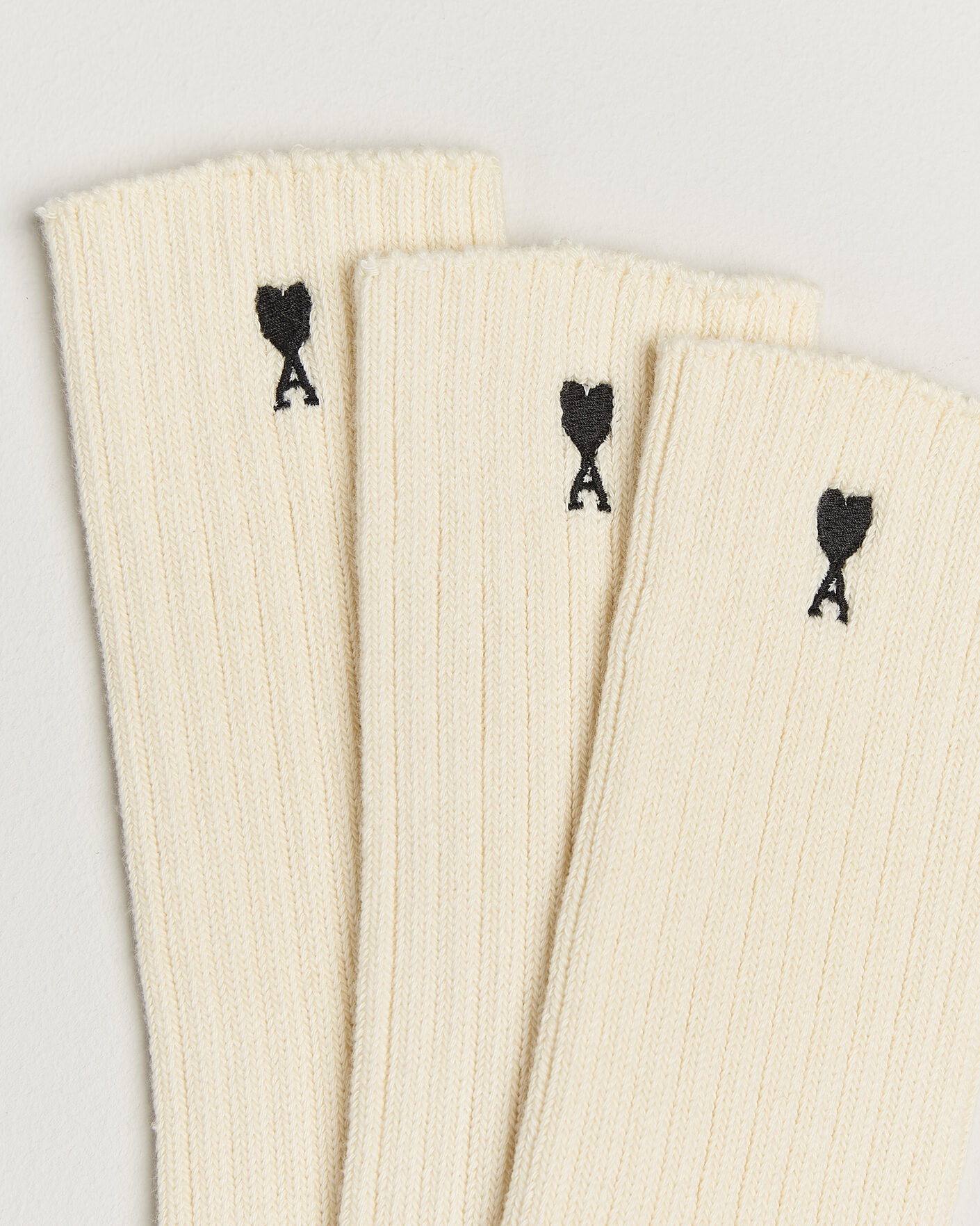 Herren | Unterwäsche | AMI | 3-Pack Heart Logo Cotton Socks Ivory