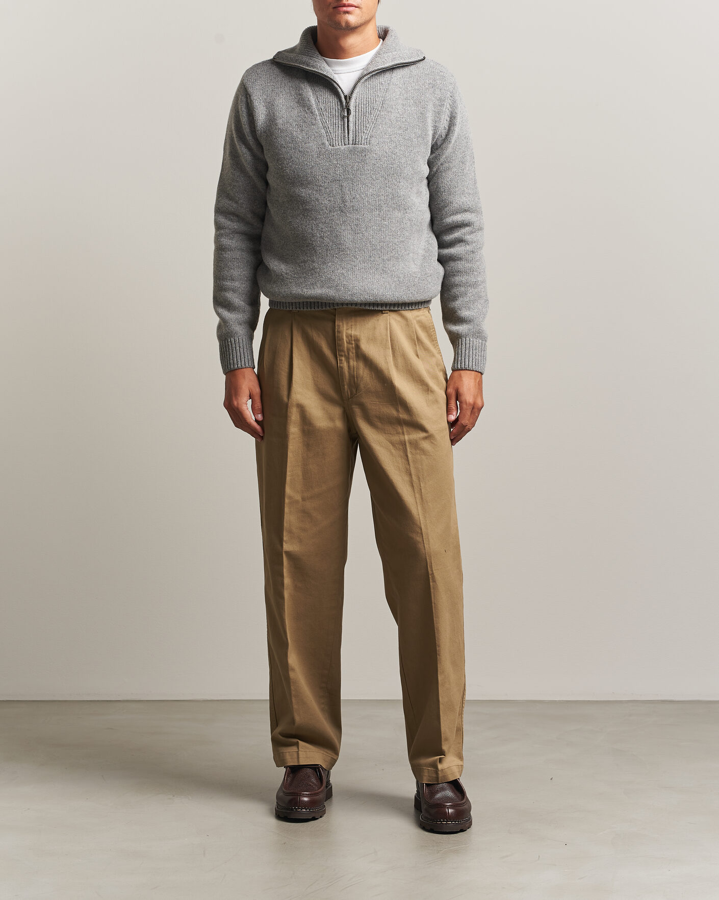 Herren | Pullover | Armor-lux | Wool Knitted Half Zip Slate