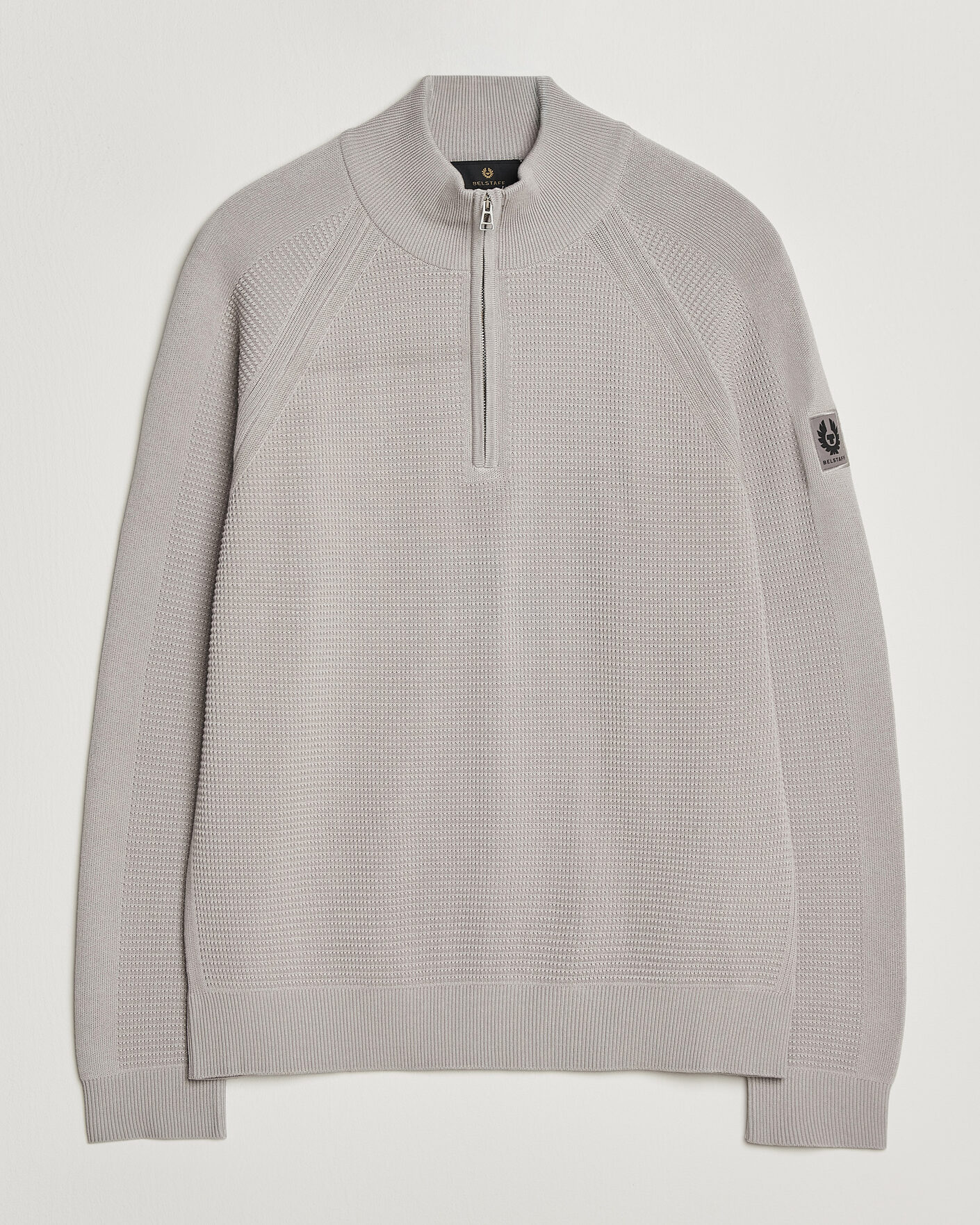 Herren | Pullover | Belstaff | Bradwell Cotton Knitted Quarter Zip Concrete