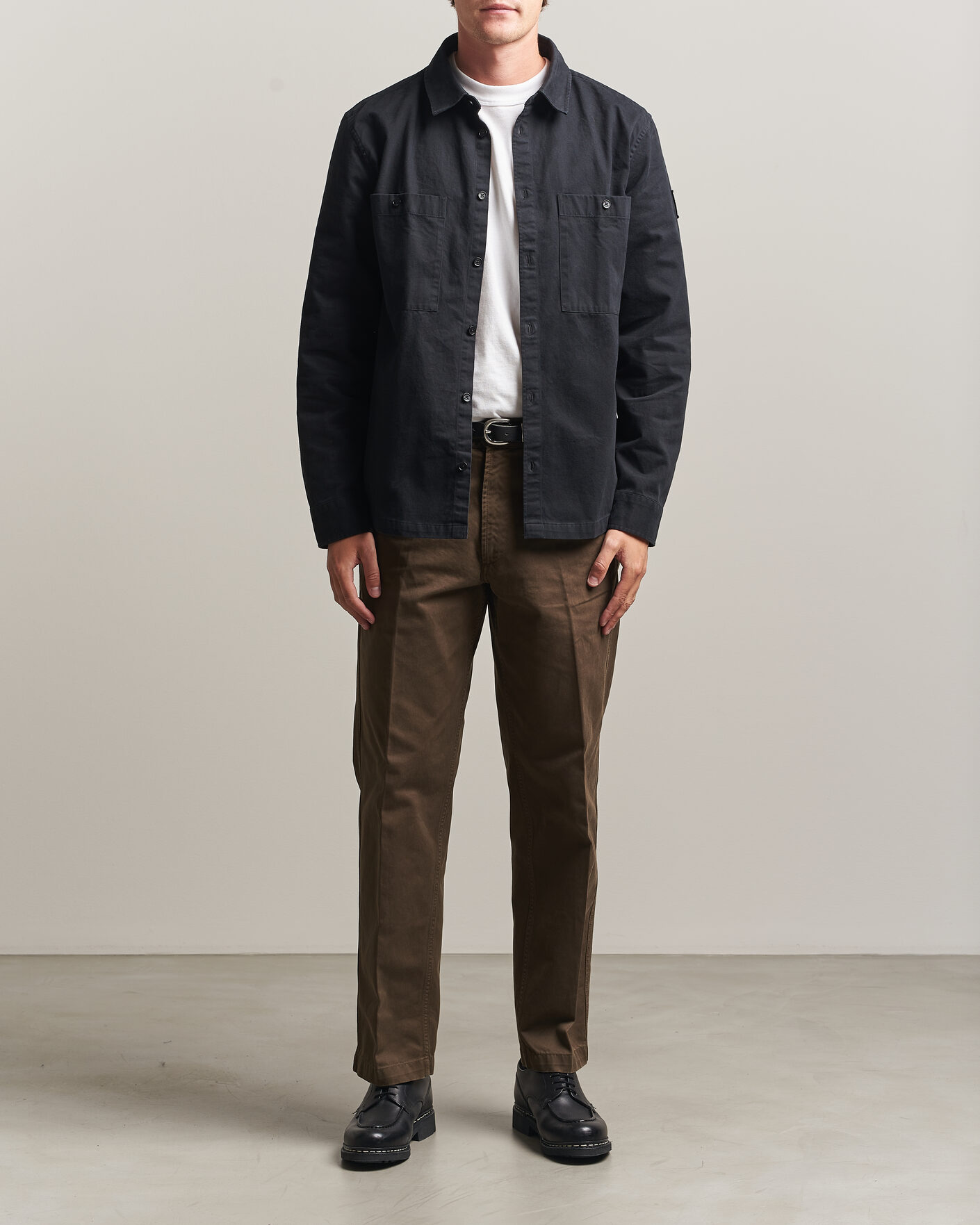 Herren | Hemden | Belstaff | Outpost Cotton Herringbone Overshirt Black