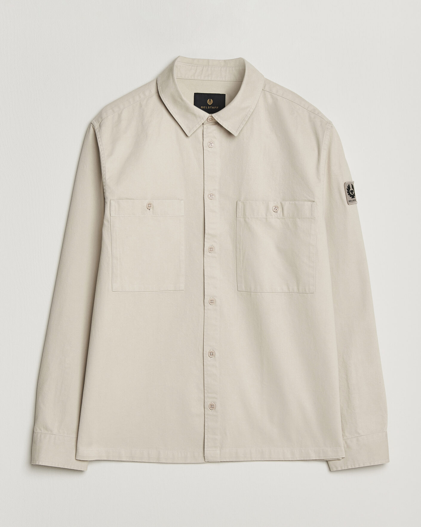 Herren | Hemden | Belstaff | Outpost Cotton Herringbone Overshirt Pale Stone