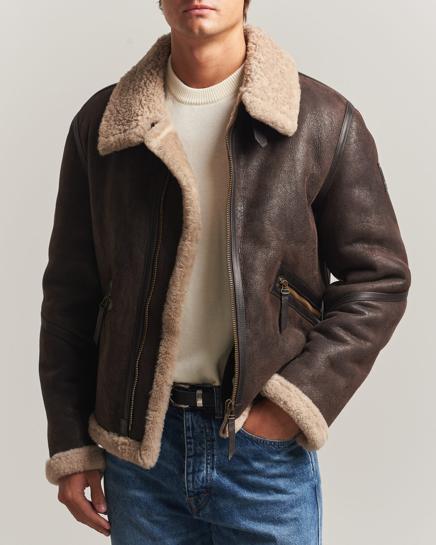 Herren | Jacken | Belstaff | Winterbrook Shearling Jacket Dark Brown