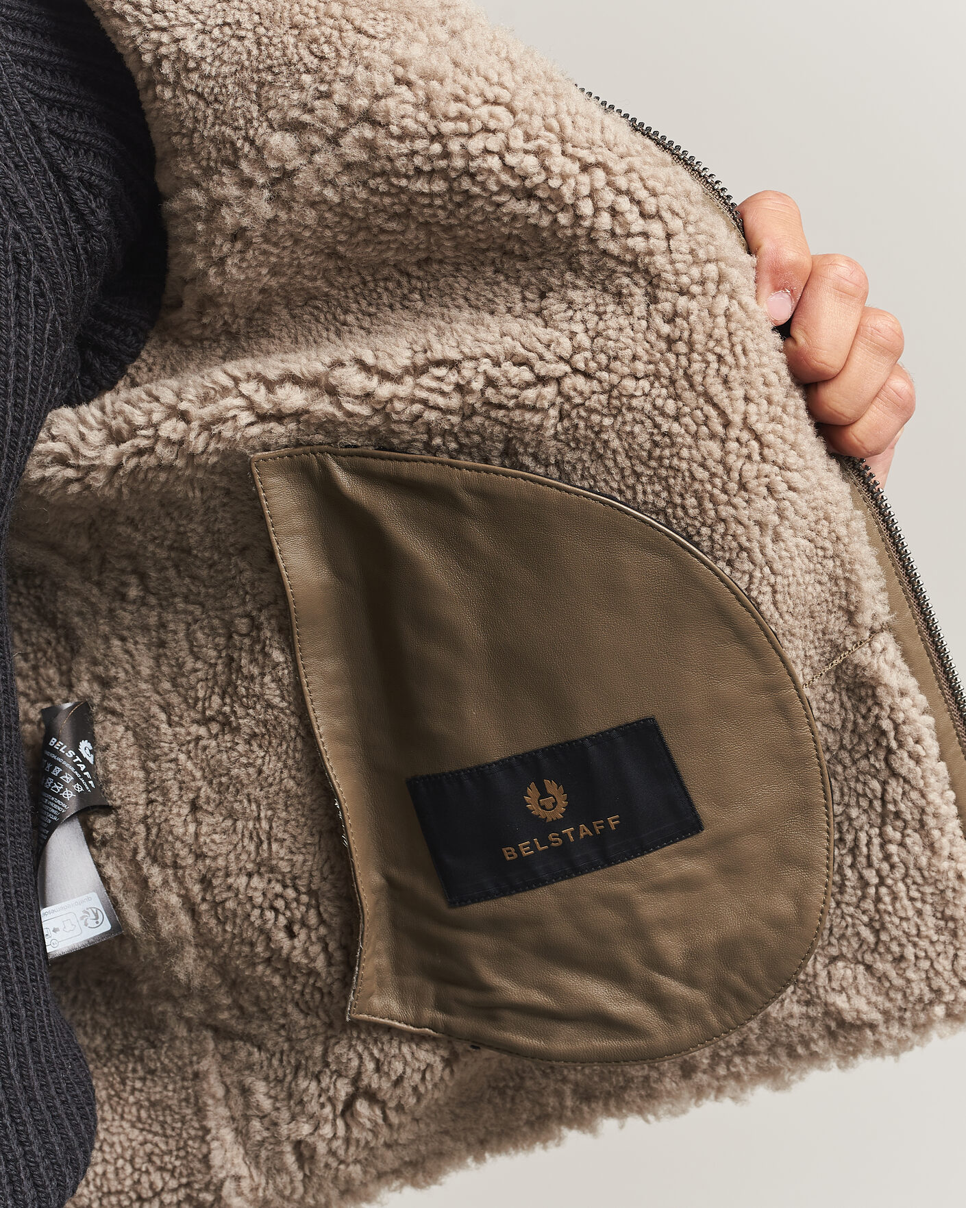 Herren | Jacken | Belstaff | Highland Shearling Jacket Dark Dusty Taupe
