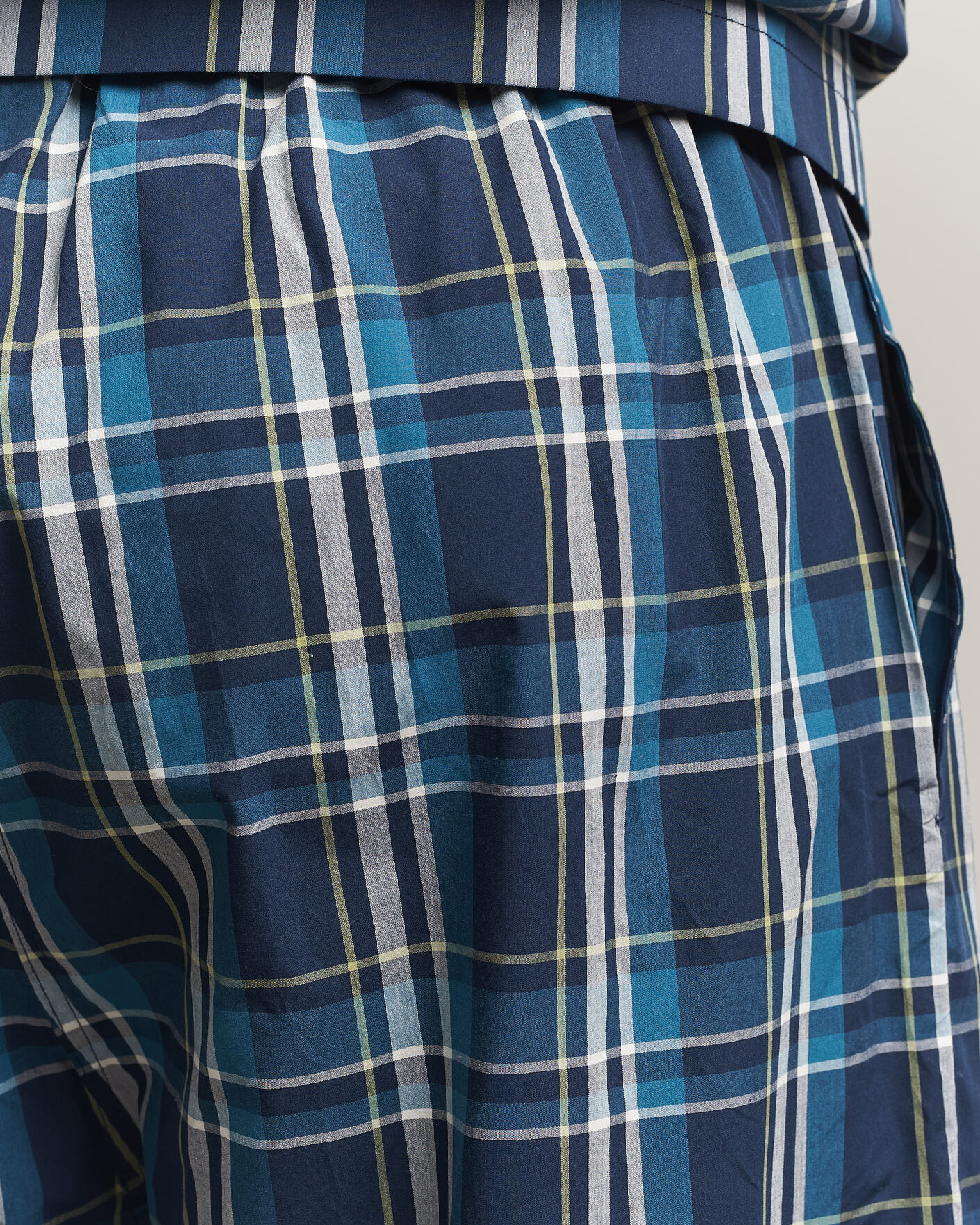 Herren | Schlafanzüge & Bademäntel | Derek Rose | Piped Checked Cotton Pyjama Set Navy