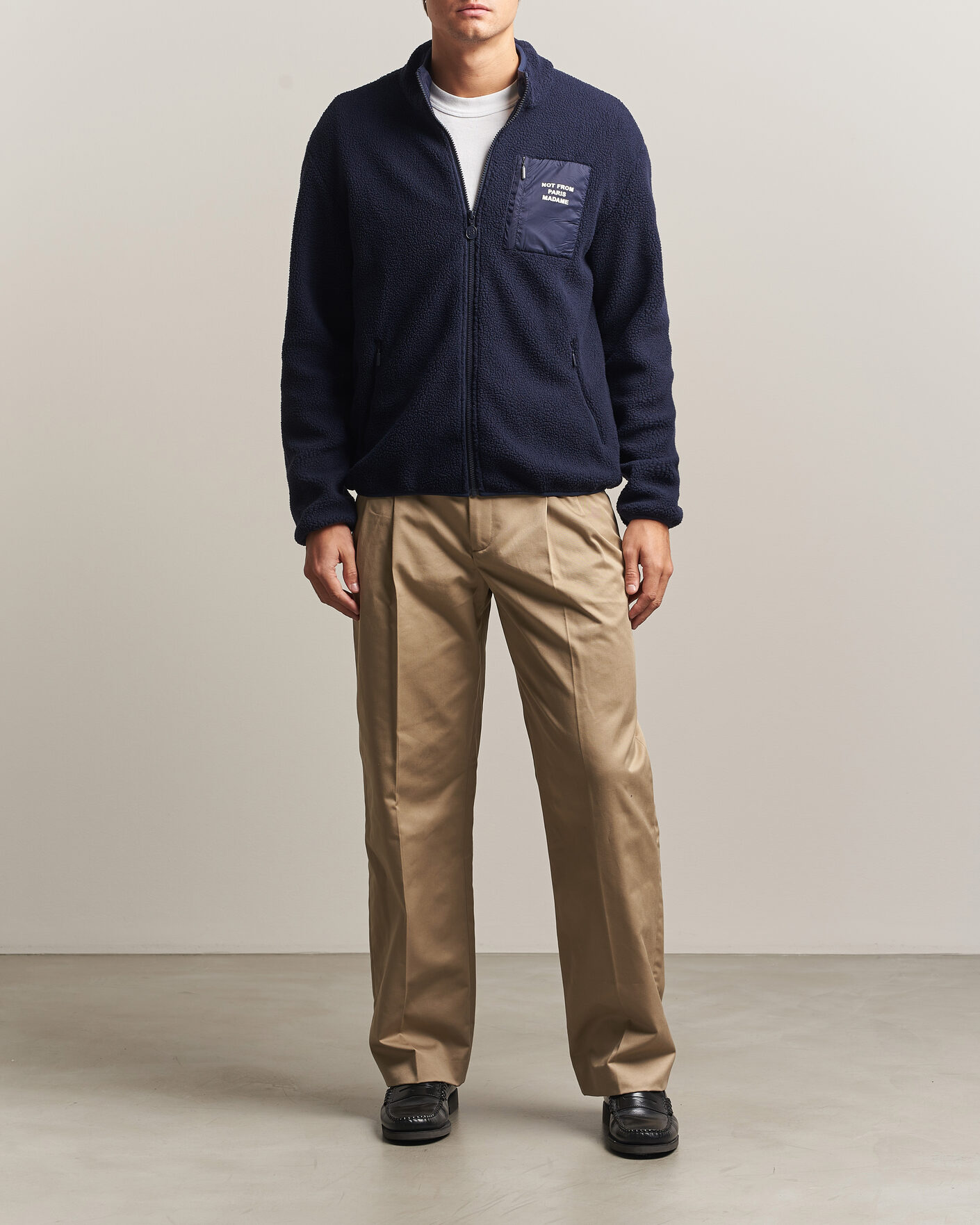 Herren | Pullover | Drôle de Monsieur | Slogan Sherpa Jacket Navy