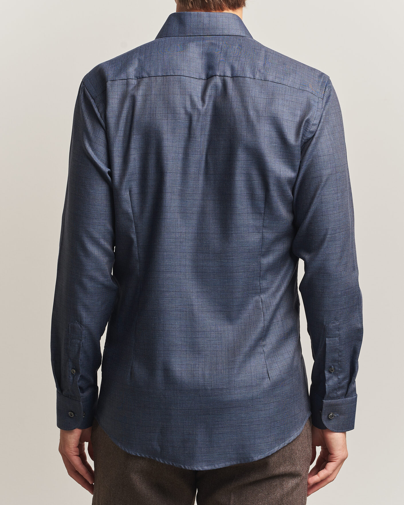 Herren | Hemden | Eton | Slim Fit Signature Flannel Checked Shirt Dark Blue